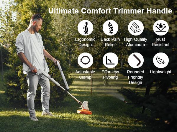 AltitudeCraft Upgraded Trimmer Handle – Ergonomic Back Saver Lawn Cutting Handle Grip, Universal Grass & Weed Trimmer Handle for Easy Yard Work – Garden Tool (Patented)