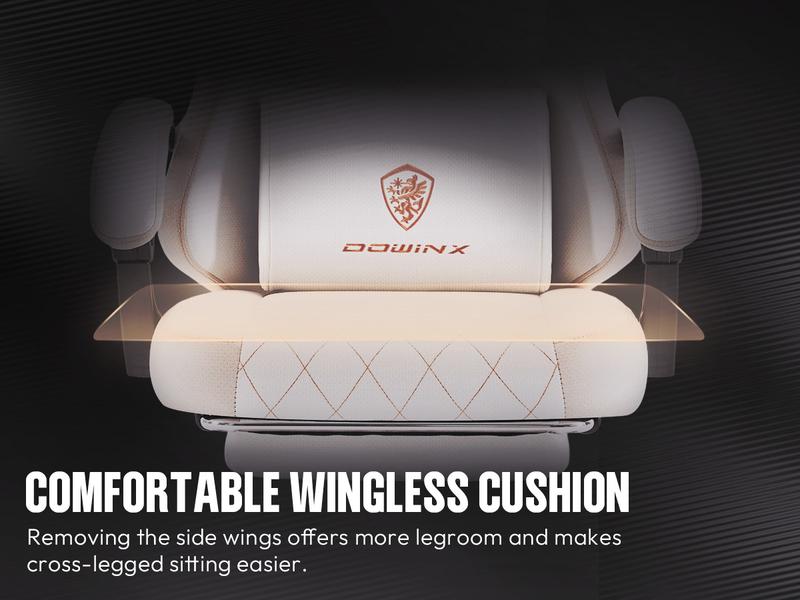 Dowinx Lumbar Massage Support office game Chair, spring cushion fabric, foot pedal ergonomic chair 300 LBS