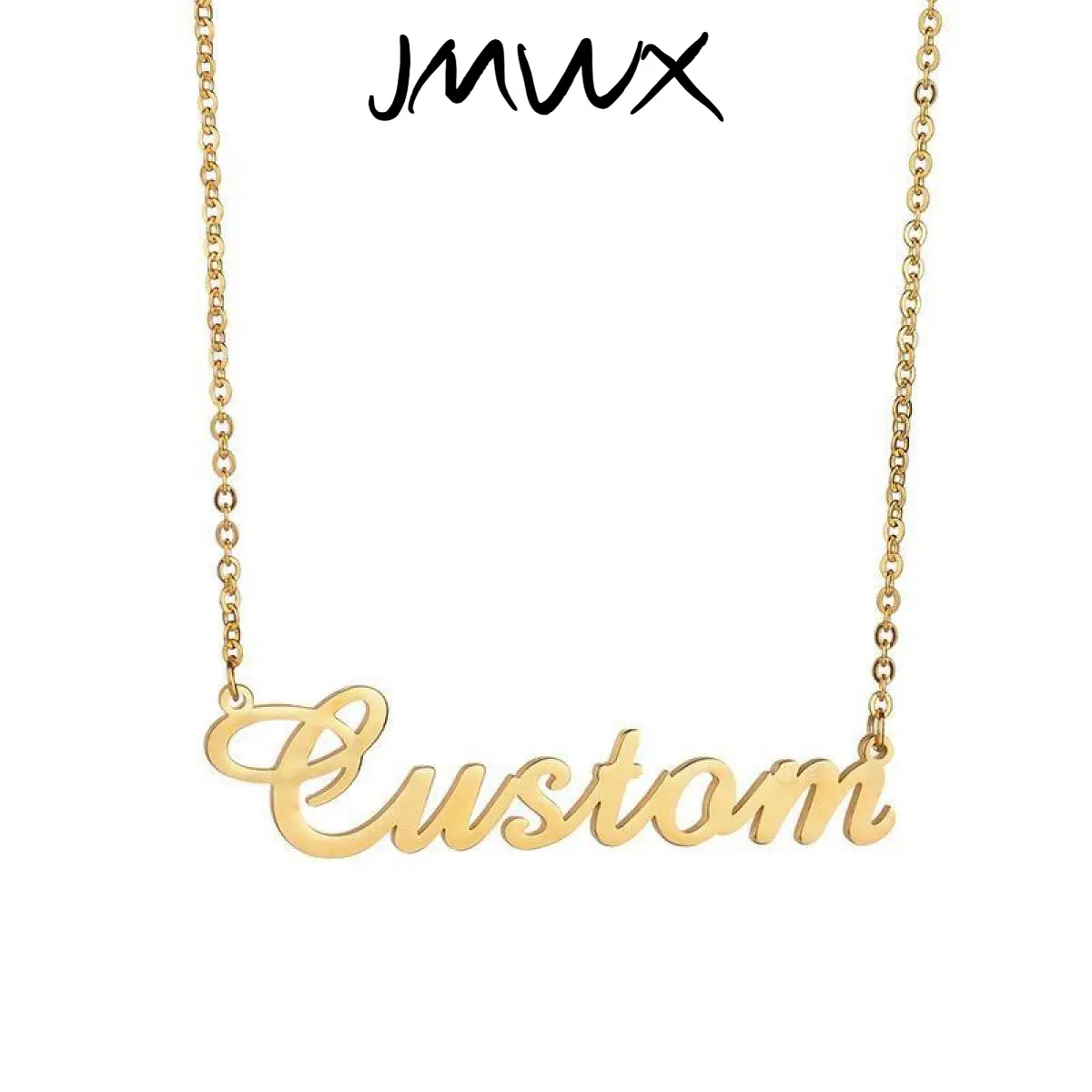 Personalized Multiple Name Necklace Custom Jewelry for WomenGold Stainless Steel Letter Pendant Paperclip Chain Family Nameplate Commemorative Accessory for Mama Nana Girlfriend Trendy Style