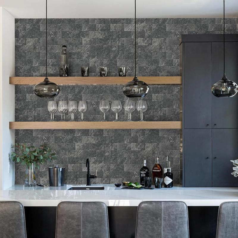 Vamos Tile 100-Pieces Peel and Stick Backsplash, 3" x 6" PVC Aluminium Wall Tile, Stick on Backsplash for Kitchen/Bathroom/Fireplace, Home Modern Vamos Tile 100-Pieces Peel and Stick Backsplash, 3" x 6" PVC Aluminium Wall Tile, Stick on Backsplash for Kitchen/Bathroom/Fireplace, Home Modern