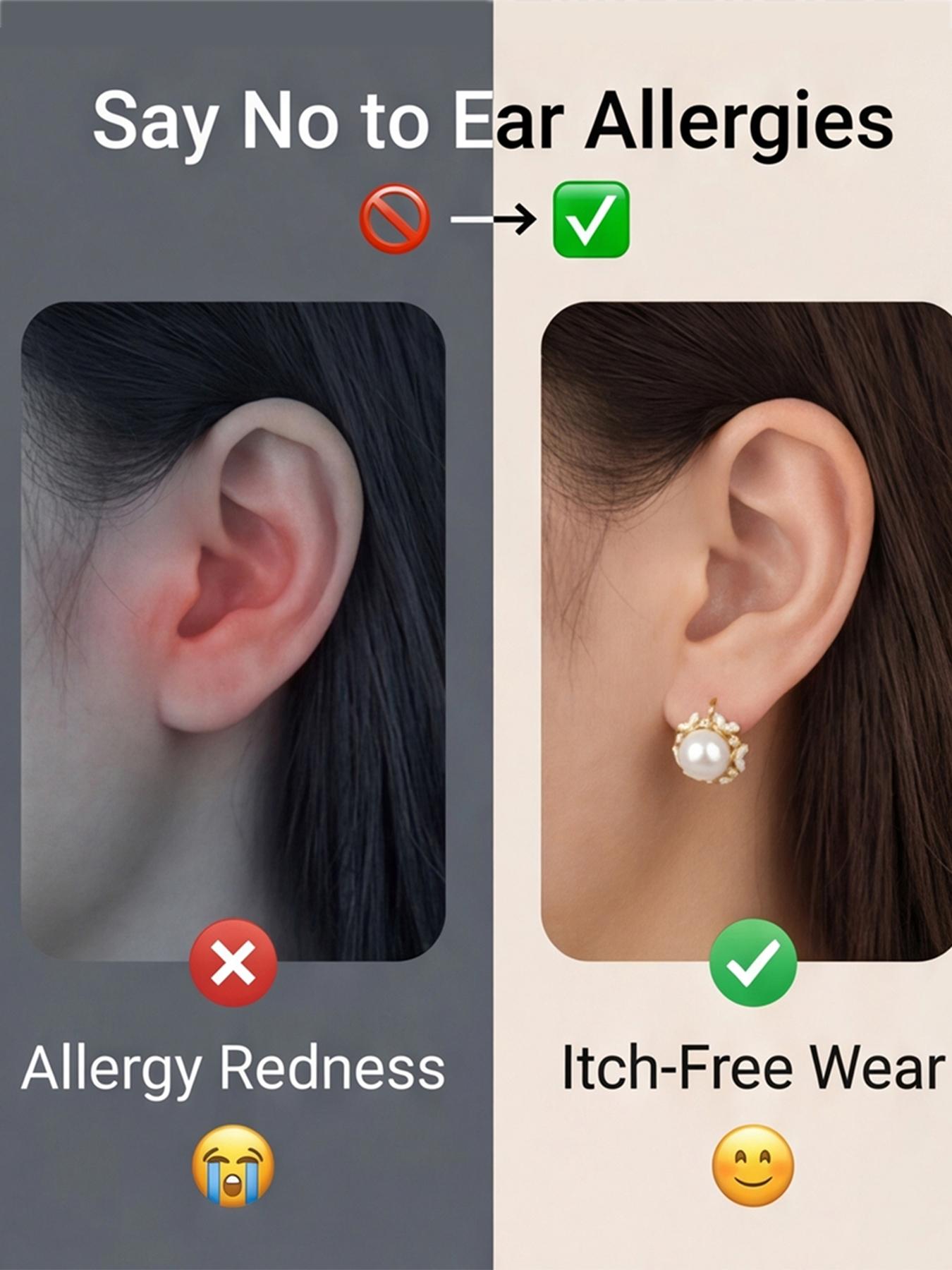 Women's Hypoallergenic Lightweight Titanium Steel Pearl Huggie Earrings, Dainty Vintage Wrapped Design Fashion Jewellery for Everyday Wear Gift for Her