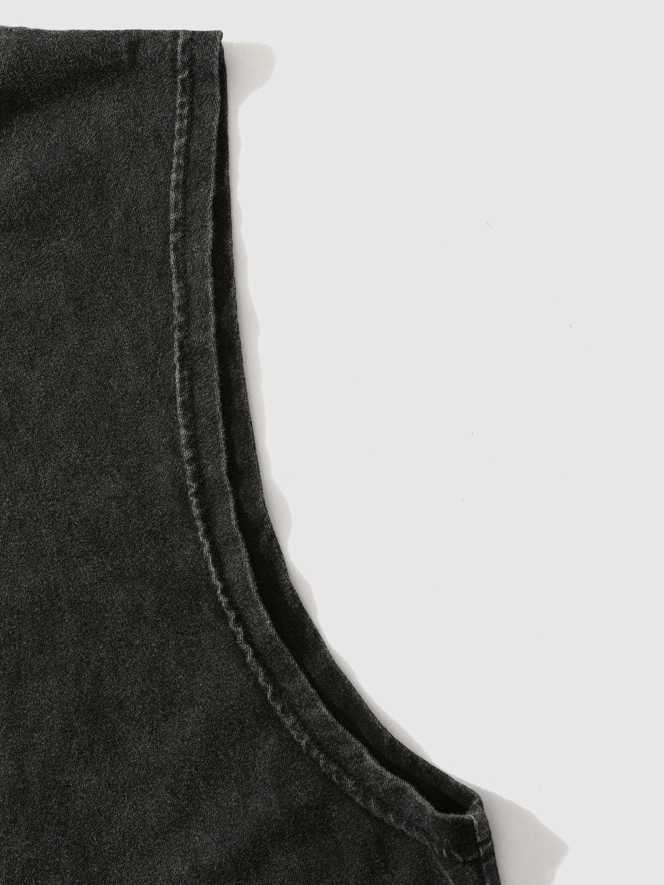 【Cotton】Men's Cartoon Print Tank Top & Letter Print Shorts Pyjama Two-Piece Set, Regular Fit Casual Comfy Round Neck Sleeveless Top & Shorts PJ Set, Men's Sleepwear for Summer Pajamas