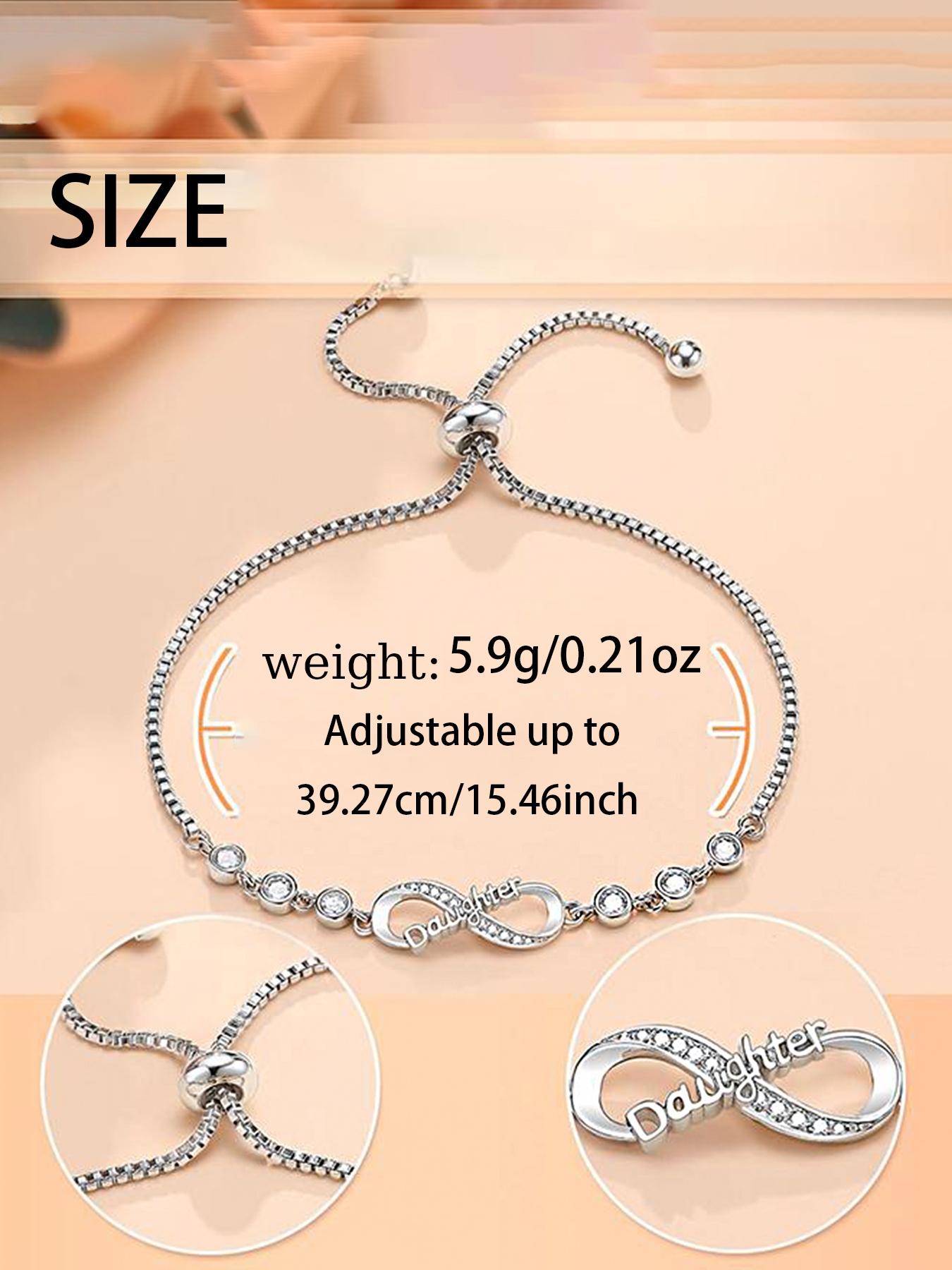 Mother's Day gift, a necklace set filled with endless tender love, adjustable infinity bracelet suitable for women. Give it to your daughter. As a Mother's Day gift for your mom, it can be a school season necklace gift or a Teacher's Day bracelet gift.