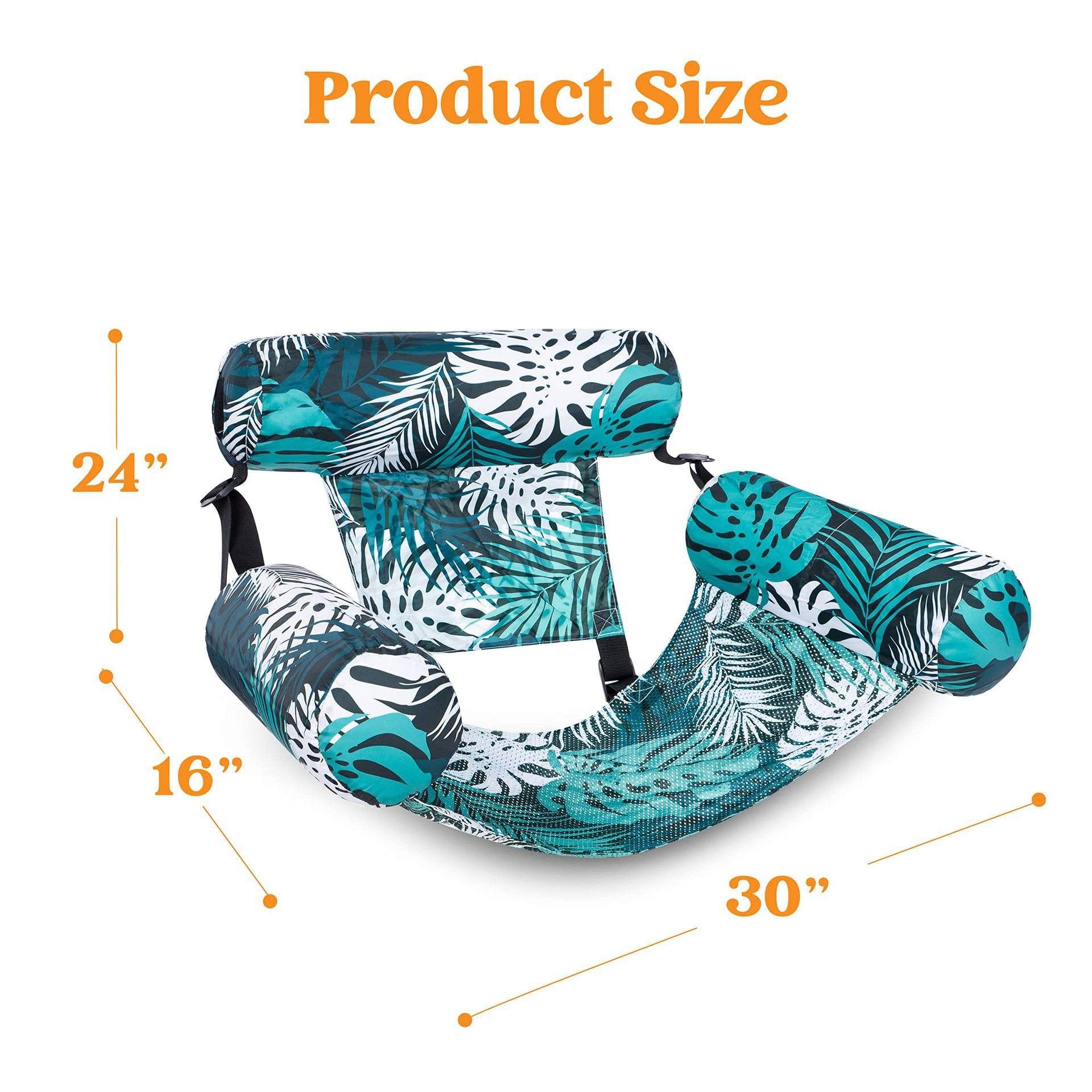 Vacation Ready Inflatable Pool Lounge, 1/2 Pack Leaf Design Adult Floating Chair, Portable Lightweight Float for Beach Pool Gathering Vacation Ready Inflatable Pool Lounge, 1/2 Pack Leaf Design Adult Floating Chair, Portable Lightweight Float for Beach Pool Gathering