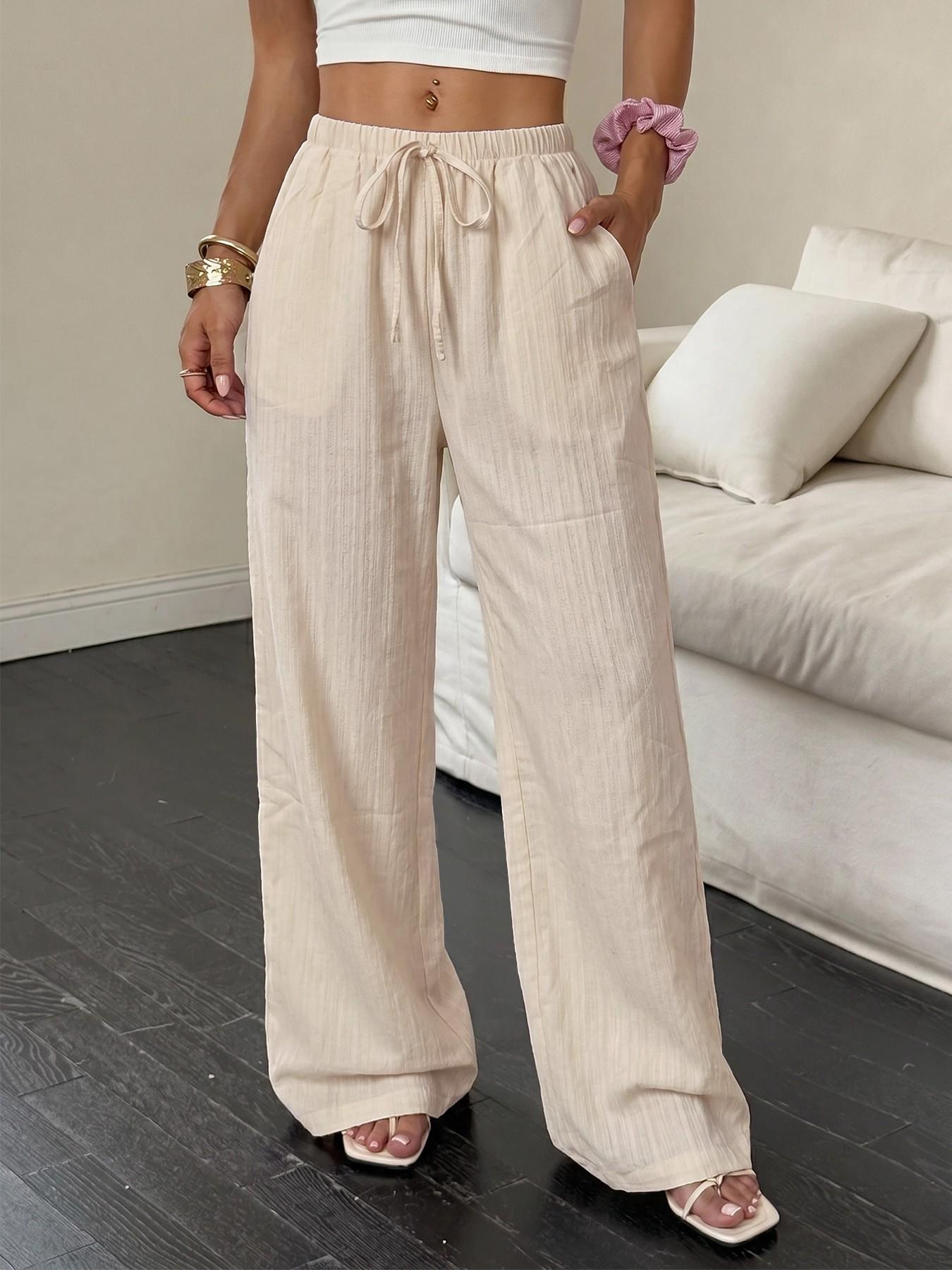 Women Wide-Leg Lounge Pants, Bottoms, 5-Pack, Autumn Winter, Comfy Fabric, Loose Fit, Drawstring Waist, Casual Home Wear, Versatile Loungewear