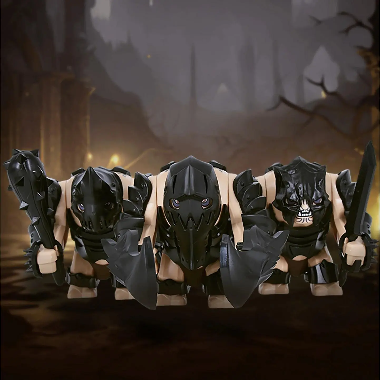 2026 Hot selling toys LOTR Medieval Army Troll Building Blocks Set Distressed Rusty Armor Details Multiple Accessories Big Posable Brick Figure Internet-famous toy