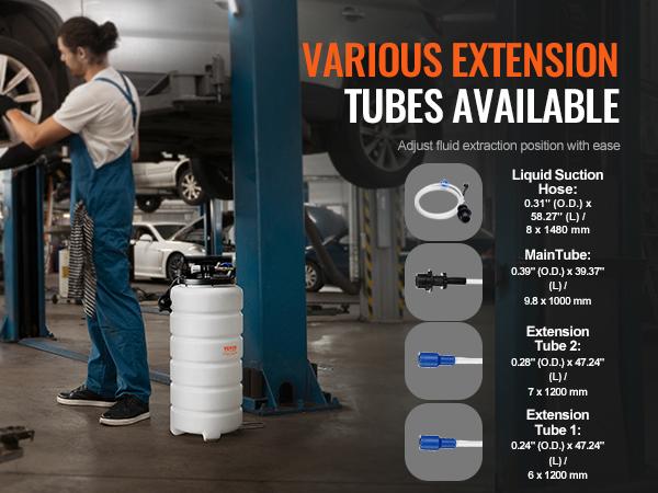 VEVOR Fluid Extractor, 1.74 Gallons (6.5 Liters), Pneumatic/Manual Oil Changer Vacuum Fluid Extractor with Dipstick and Suction Hose, Oil Extractor Change Pump for Automotive Fluids Vacuum Evacuation