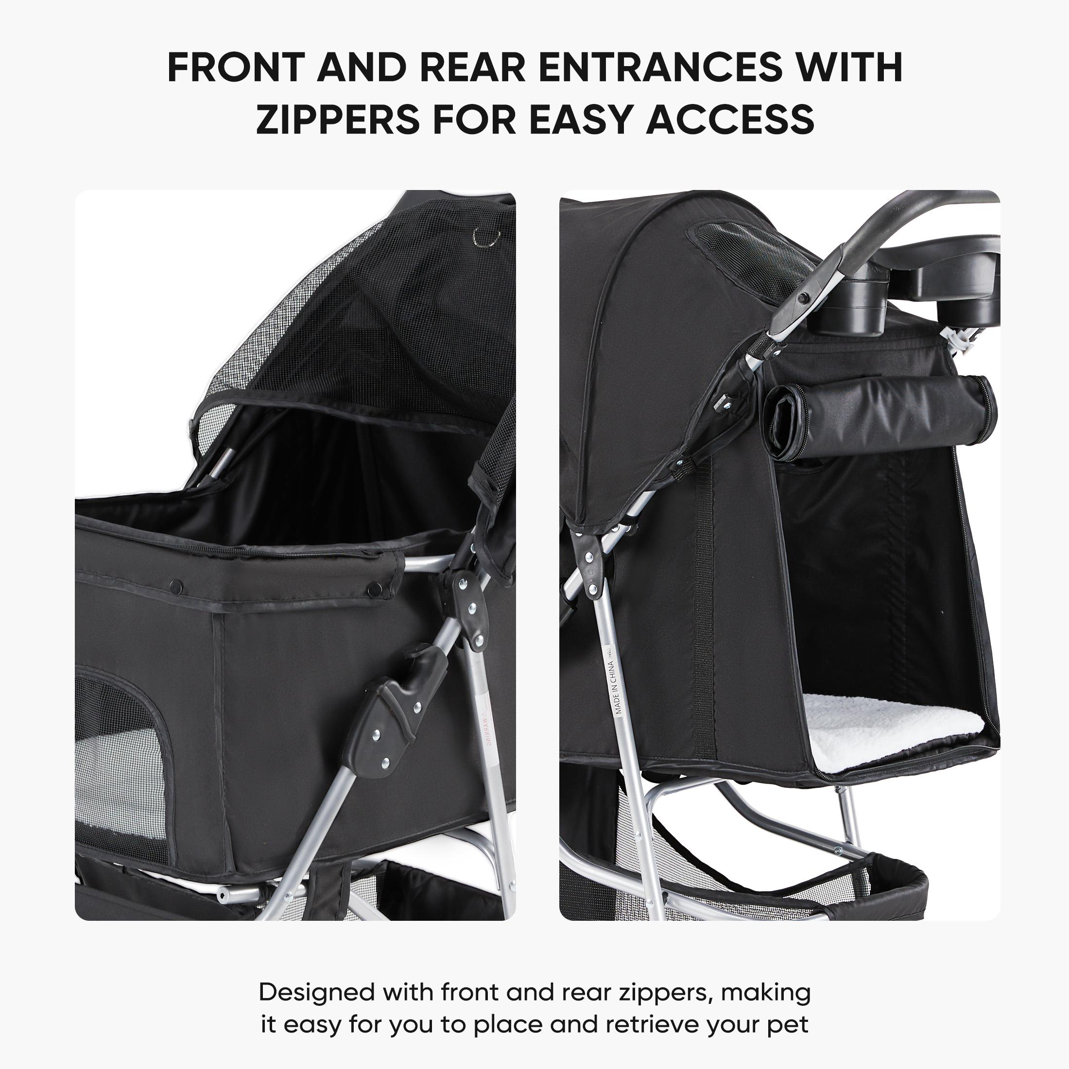 Foldable Portable Pet Stroller for Small to Medium Dogs and Cats Lightweight with Mesh Windows Storage Basket Safety Leash Cup Holders Foldable Portable Pet Stroller for Small to Medium Dogs and Cats Lightweight with Mesh Windows Storage Basket Safety Leash Cup Holders