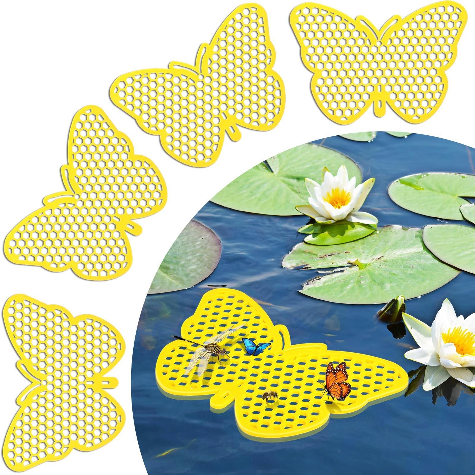 4 Pack Floating Bee Island Watering Station, Butterfly Insect Waterer for Feeding, Bee Bath, Garden Decor, Essential Gardening Tool