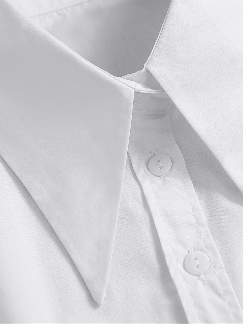 Women's Elegant Button Design Fake Collar, Spring & Fall Woven Fabric Neck Cover, Versatile Shirt Sweater Pullover Accessory