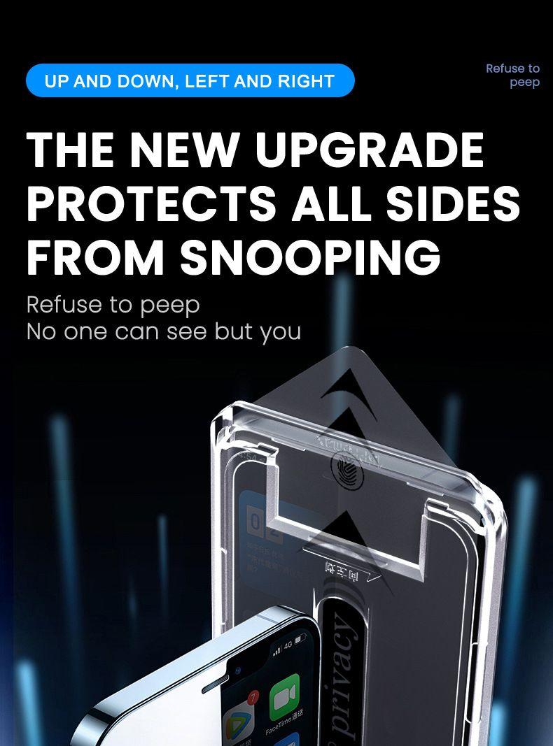 [2-pack] 360 ° privacy screen protector [Four sided privacy protection] Anti peeping tempered film, comprehensive protection, scratch resistant and durable, easy to install, suitable for iPhone 17 Pro Max/16/15/14/13