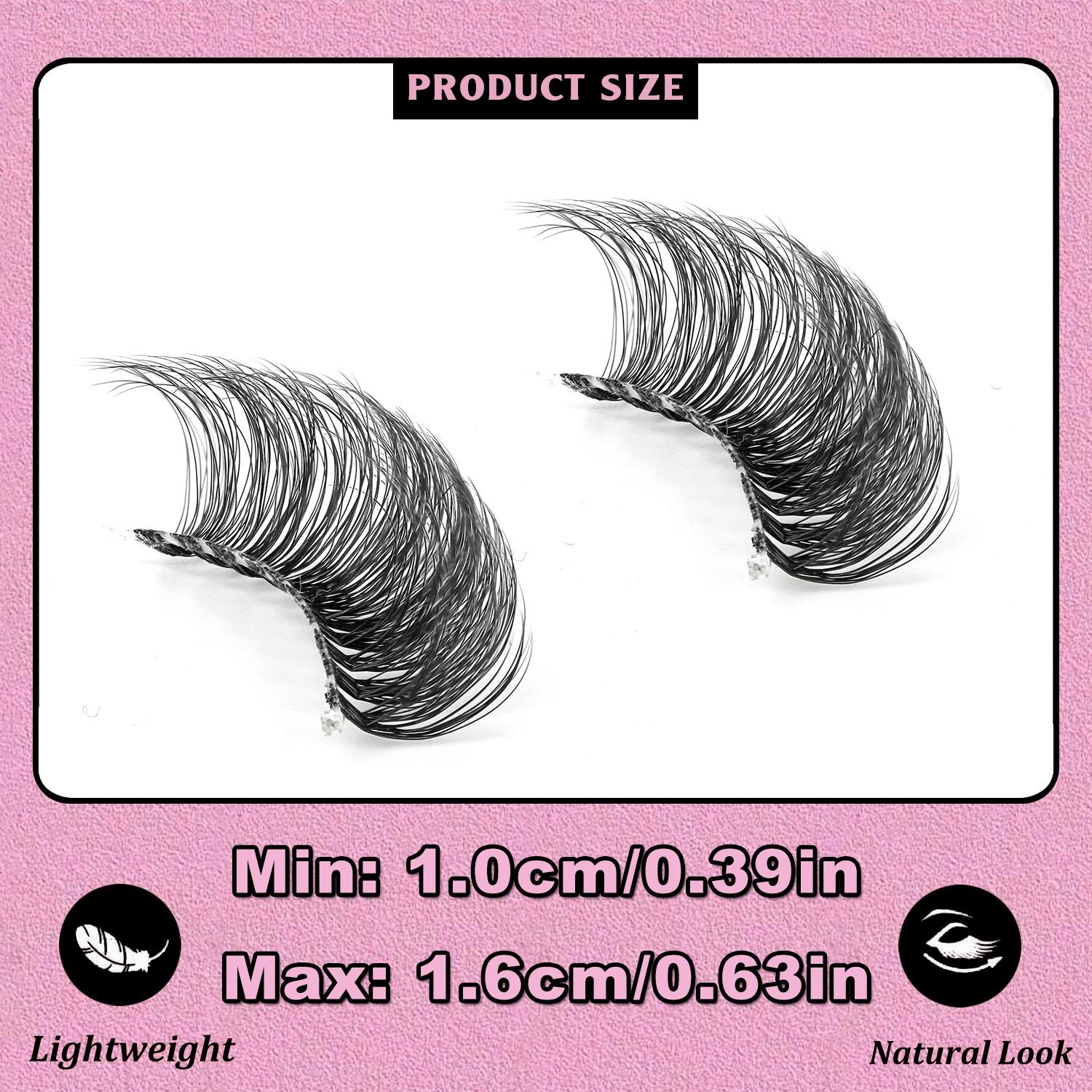 Voluminous  False Eyelashes, 7 Pairs, Transparent Handle, 5D Natural Messy, Fish Tail Crossed Lashes, Ideal for Daily Use, Dates, Parties
