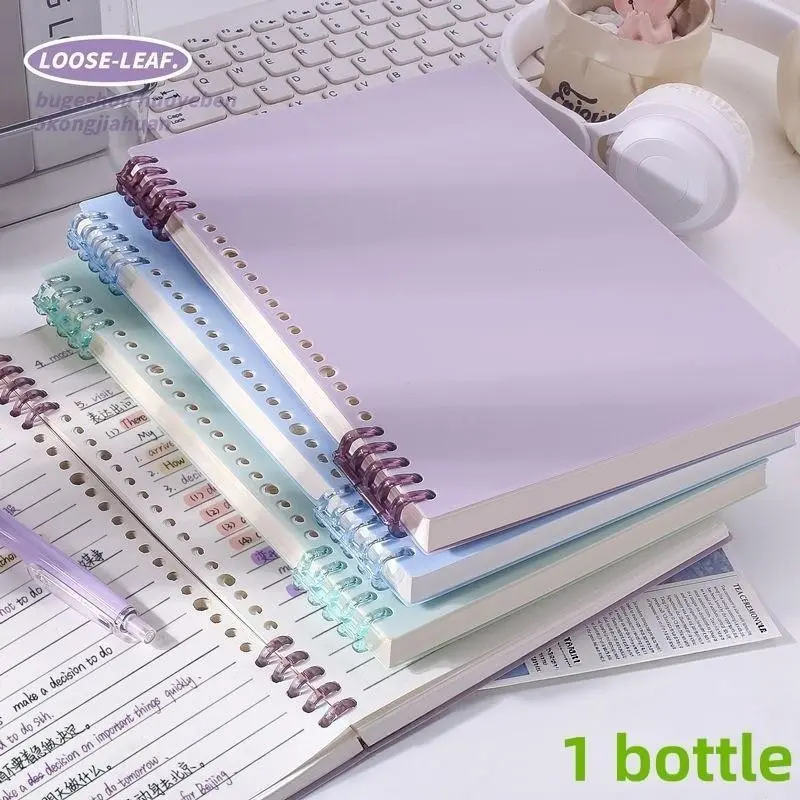 A5 Loose-Leaf Spiral Notebook, Detachable Fillable Journal, Macaron Color Elegant Stationery Set, Perfect for Students Back-To-School, Writing Notebook
