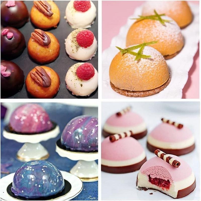1pc Mousse & Panna Cotta Mold - Half Sphere Silicone Design