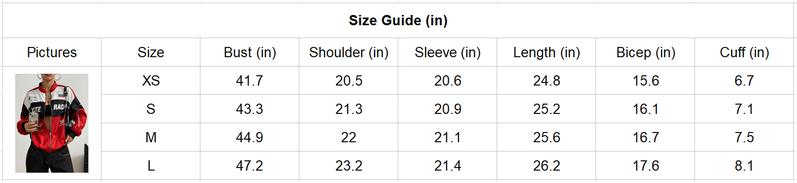 Spring Bomber Jacket Long Sleeve Zip Up Racing Jackets Color Block Y2k Outerwear Vintage Streetwear