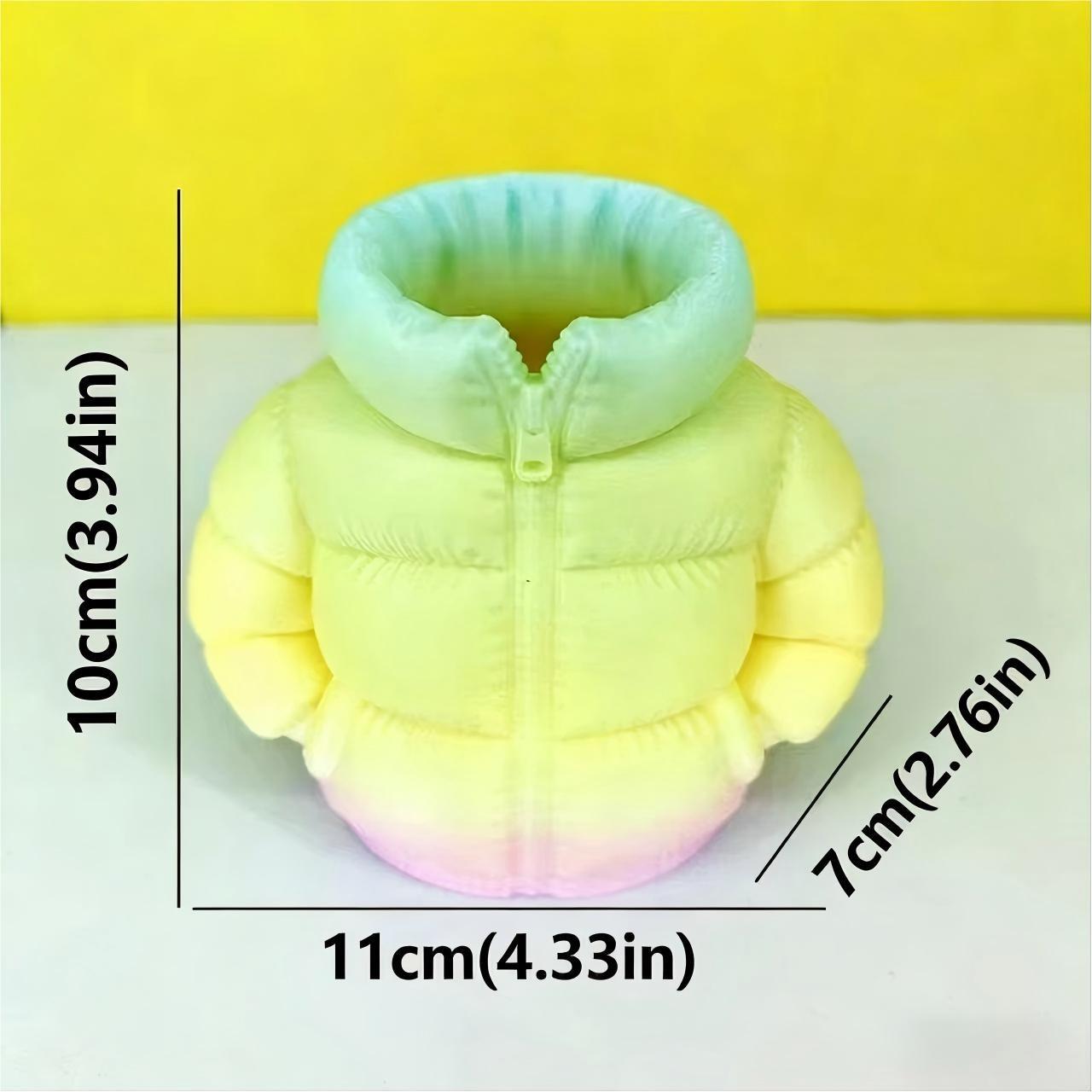 3D Printed Down Jacket Pen Holder Organizer Creative Display Piece Colorful Down Jacket Pen Holder Storage Box