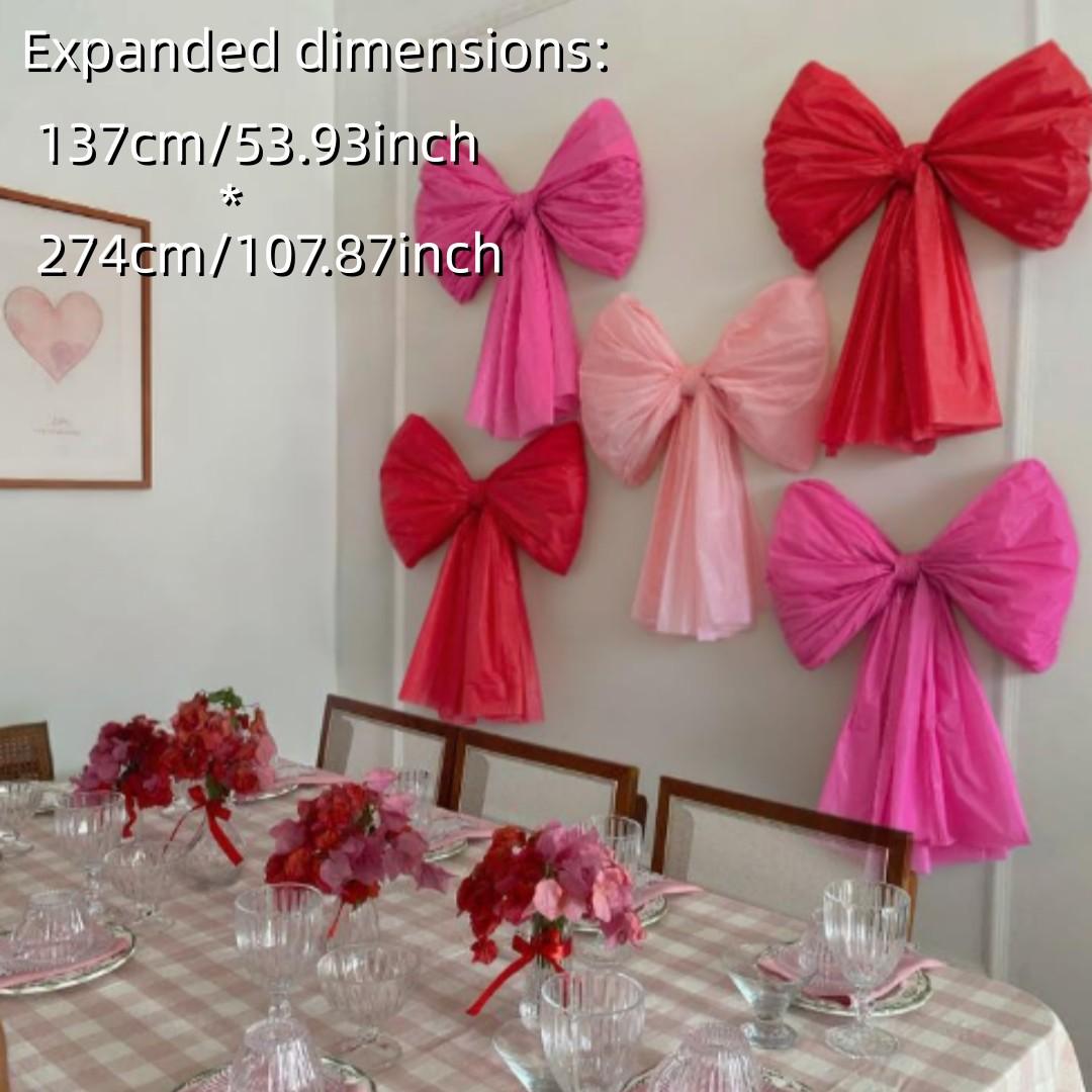Valentine's Day DIY Decoration Set, Giant Wall Bow Decorations, Hanging Butterfly Knots for Home, Bedroom, Kitchen, Party, Office, Home Decor Ornaments
