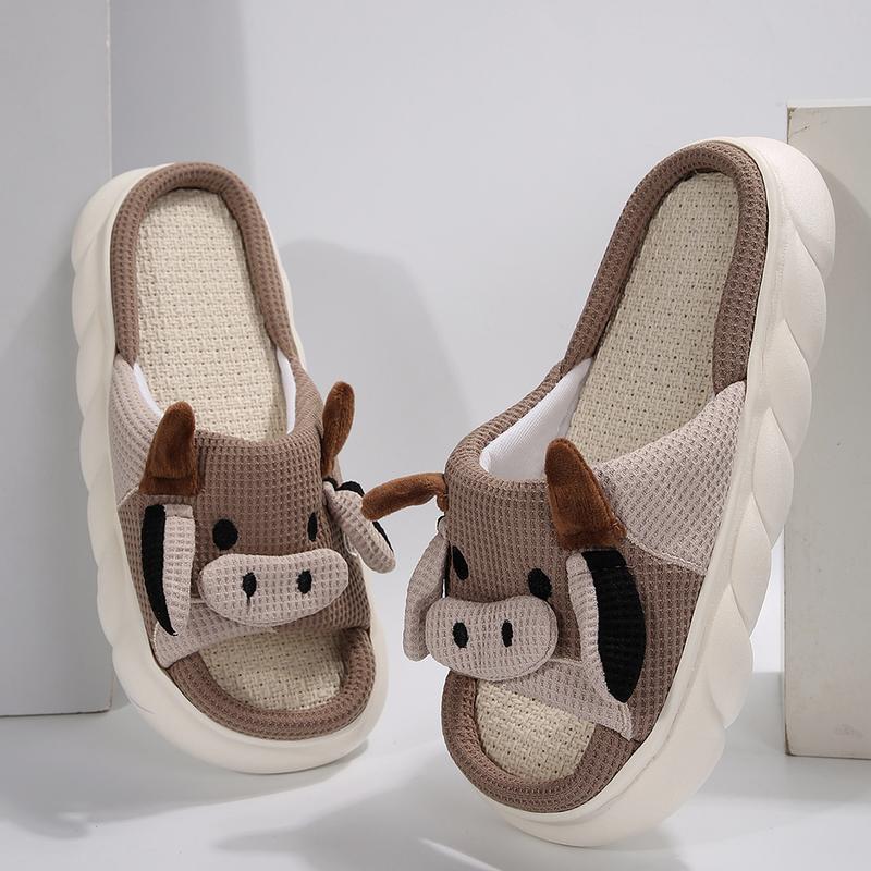 Cow Slippers Slides for Women House Shoes for Woman Lovely Cartoon Animal Shape  Women Men Home Indoor Springfresh