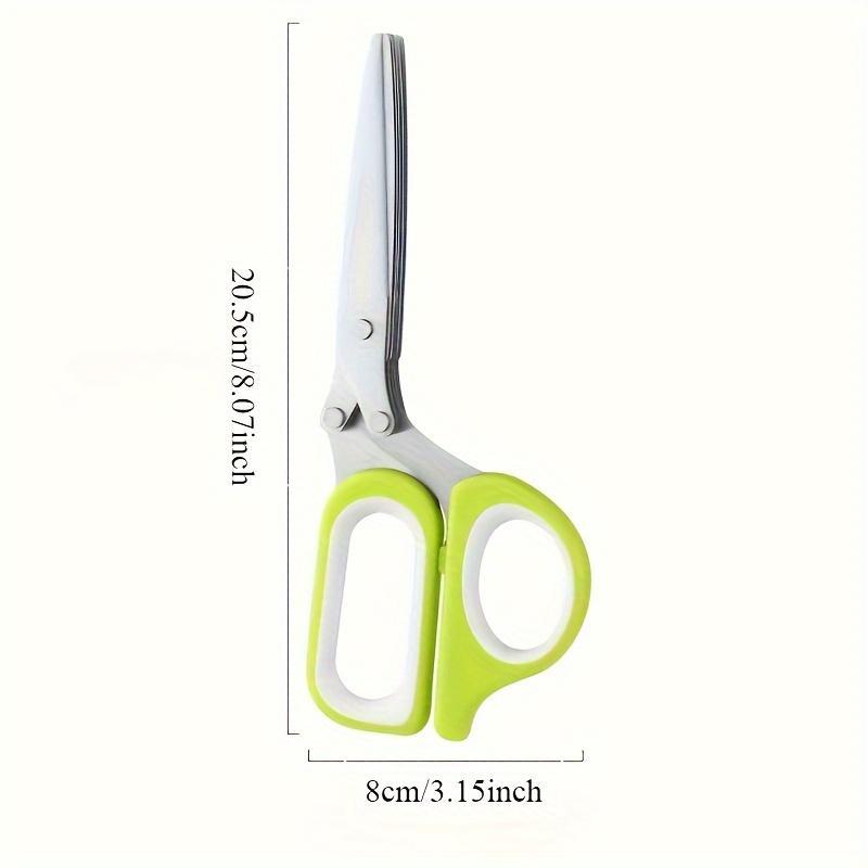 Stainless Steel Chive Scissors with Safety Cover  Multi-Purpose Kitchen Shears for Chopping Chives, Herbs, and Vegetables Ideal Home Essential