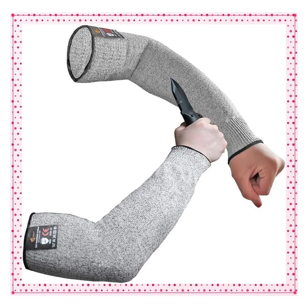 EN388 Level 5 Cut Resistant Protective Arm Sleeves for Thin Skin & Bruising – Large, No Thumb Hole, Safety Work Arm Protectors for Gardening, Farming, Welding & Sun ProtectionGift