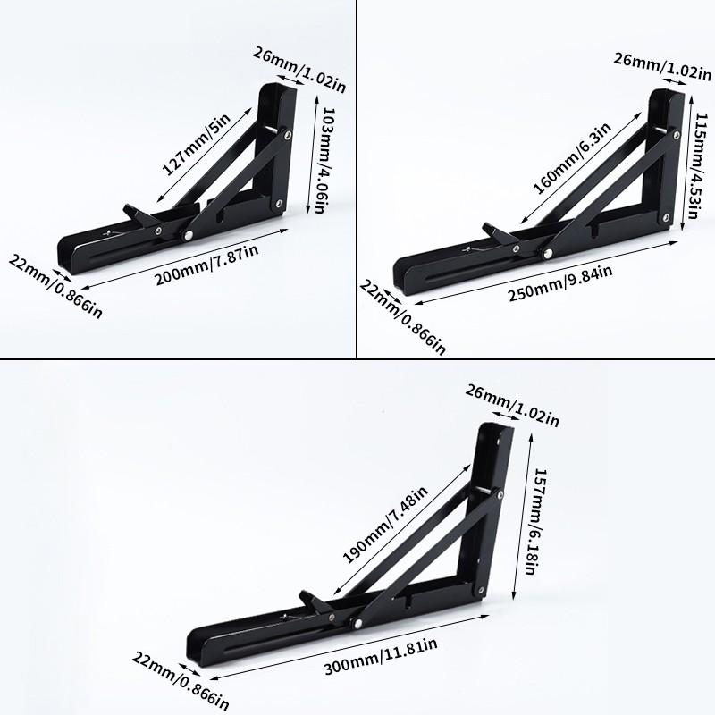4pcs foldable triangular bracket, wall mounted partition bracket, shelf board support L-shaped heavy-duty bracket, Sturdy Bracket