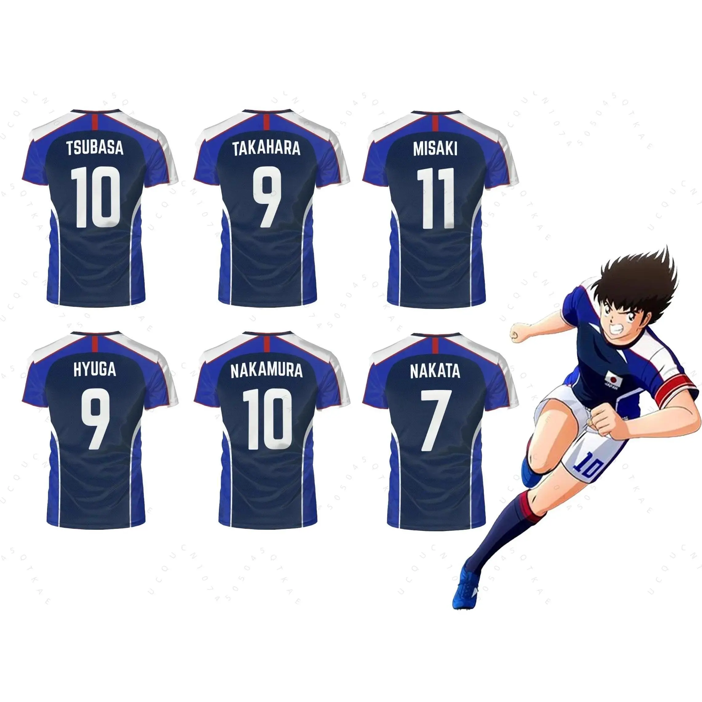 Anime Captain Tsubasa Japanese Flag Jersey Breathable Quick-drying Sports T-shirt For Men And Women fitness clothing Tops Gifts