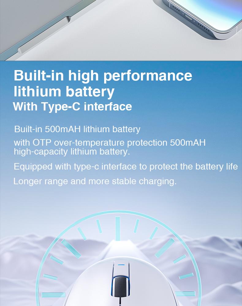 AULA SC680 Wireless Gaming Mouse, Tri-Mode 2.4G/BT5.0/USB-C Gaming Mouse, 10000 DPI Rechargeable Wireless Mouse, Gaming Mouse with 6 Programmable Buttons and Summer Anti-Slip Stickers, Office Desktop Laptop Accessories Ergonomic Mechanical Keyboard