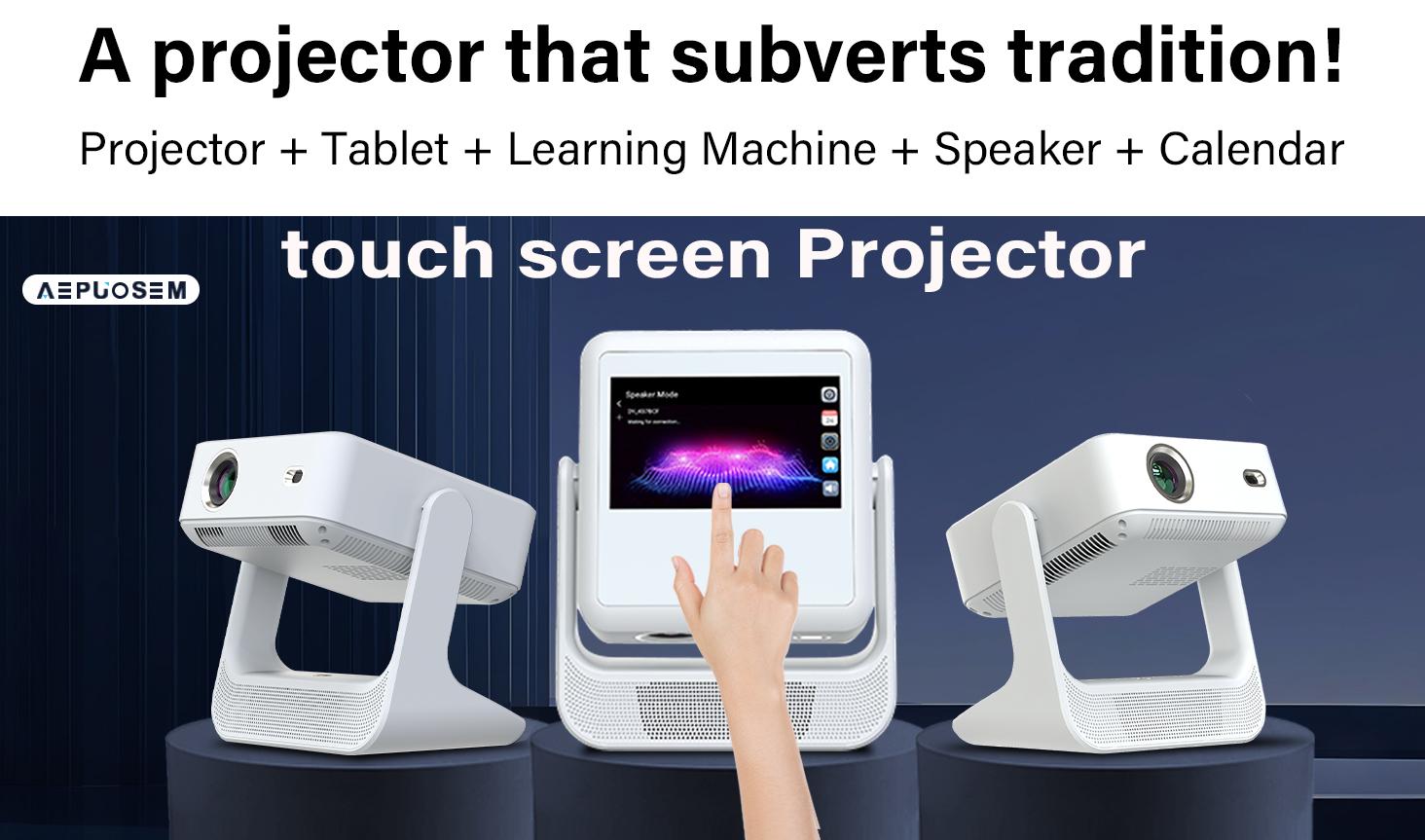 Aepuosem Touch Screen Projector Supports 4K, 800 ANSI Lumens with Auto Focus and Keystone Correction 3D DolbyAudio, WiFi 6 and Bluetooth 5.0 for Home Theater, Gaming, Outdoor Camping (HDMI/USB-C)