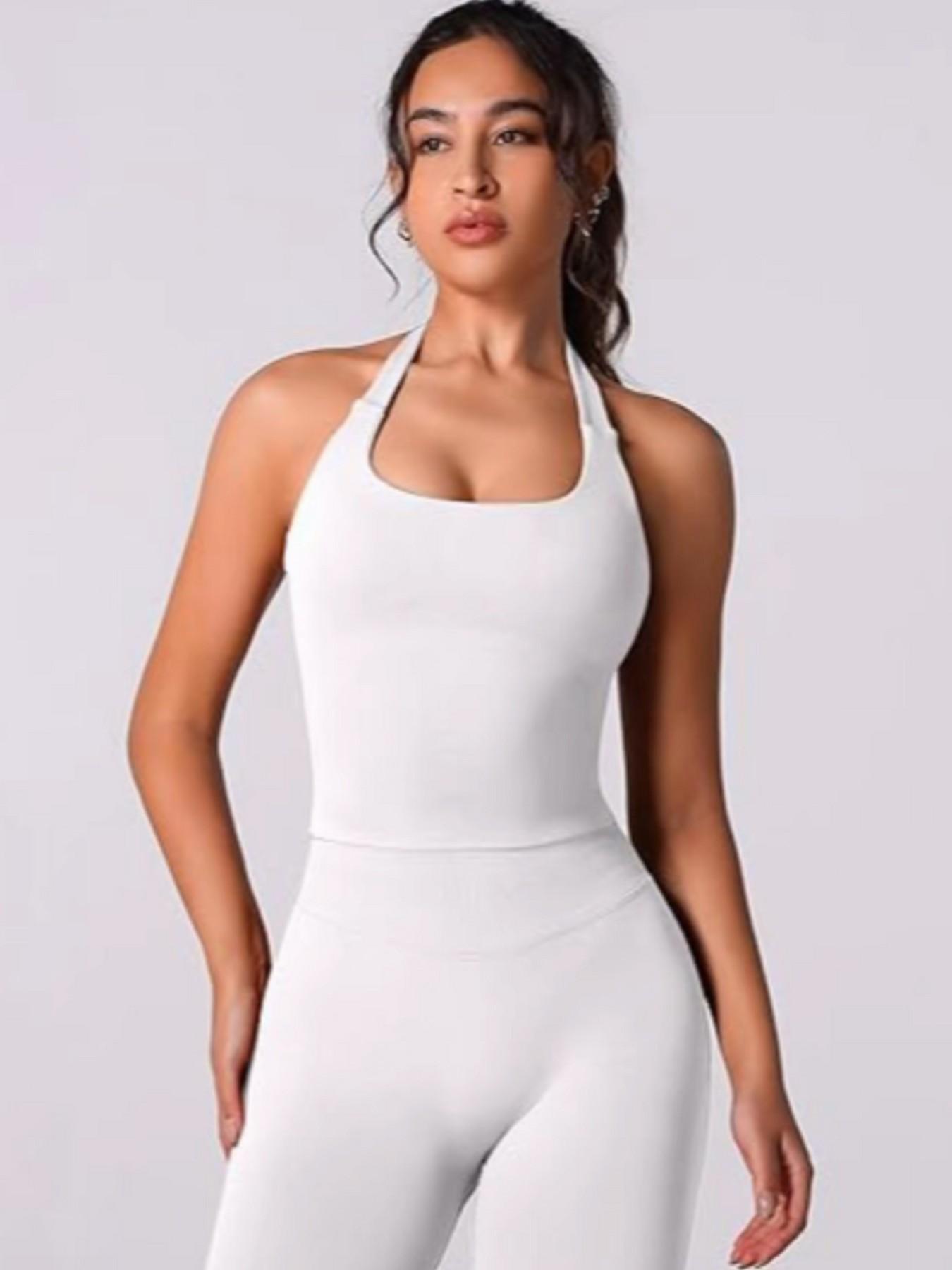 Women's Halter Neck Yoga Tank Top, Seamless Design for Gym, Yoga & Daily Wear, Comfortable Women's Activewear