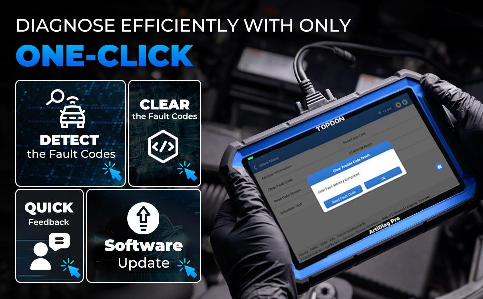 TOPDON ArtiDiag Pro Bidirectional Scan Tool, ECU Coding OBD2 Scanner Diagnostic Tool, 2 Years Free Update FCA Autoauth/35+ Services/All System Diagnosis