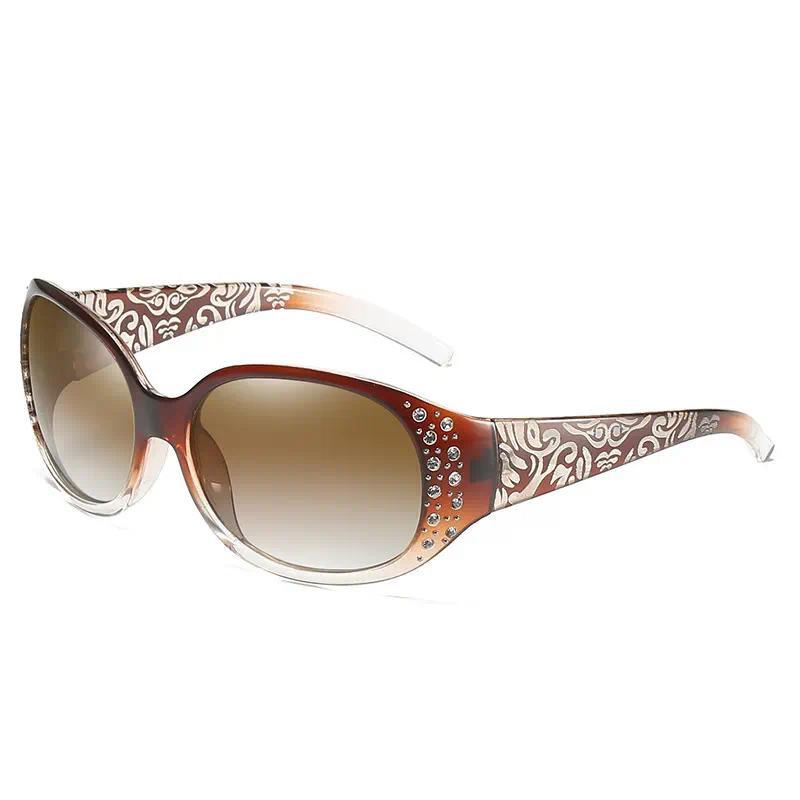 Women's 2-Pack Retro Polarized Casual Sunglasses - Rhinestone Decor, Elegant Patterned Temples, Full UV400 Protection, Ideal Decorative Eyewear for Daily Casual Wear & Summer Use, Rhinestones