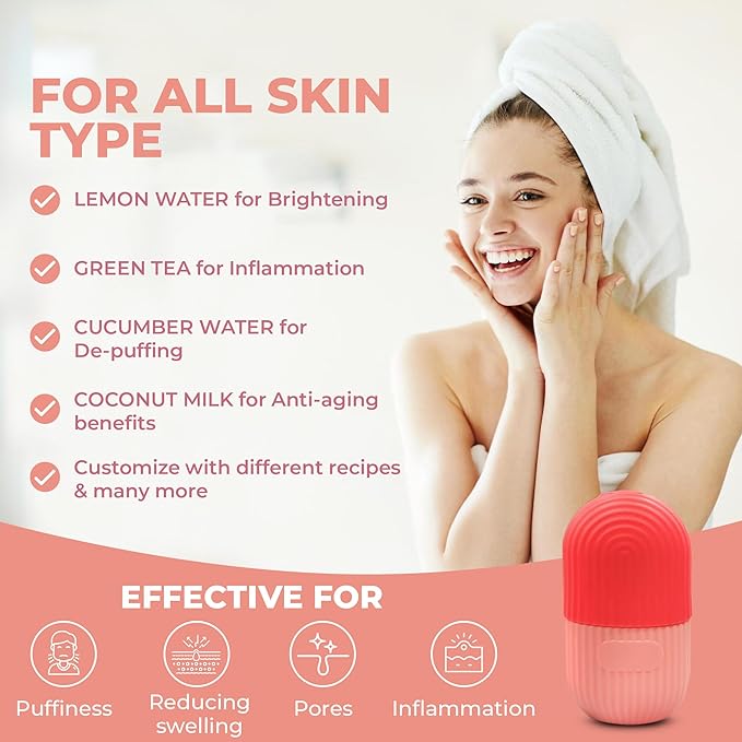 Face ice roller, silicone ice roller, face and eye cube ice roller, reduce migraines, reusable massage silicone ice mold, shrink pores, derma roller men improve skin, send a special gift for women. Skincare Facial Christmas gifts, Black Friday