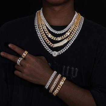 【#N21】10mm S925 Silver Cuban Chain Synthetic Moissanite Necklace for Men Unisex Shiny Hip Hop Jewelry