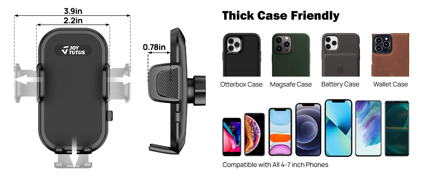 JOYTUTUS  Vacuum Magnetic Phone Holder Retractable Strong Suction Cup Hands-Free Car Mount Foldable Car Phone Stand For Car/Mirror/Gym Smartphone Cellphone Folding