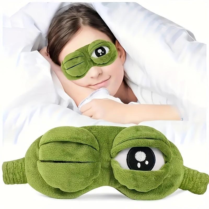 Cute Frog Sleeping Eye Mask for Comfort and Relaxation, Soft Travel Essential for Power Naps and Rest, Perfect for Eye Care