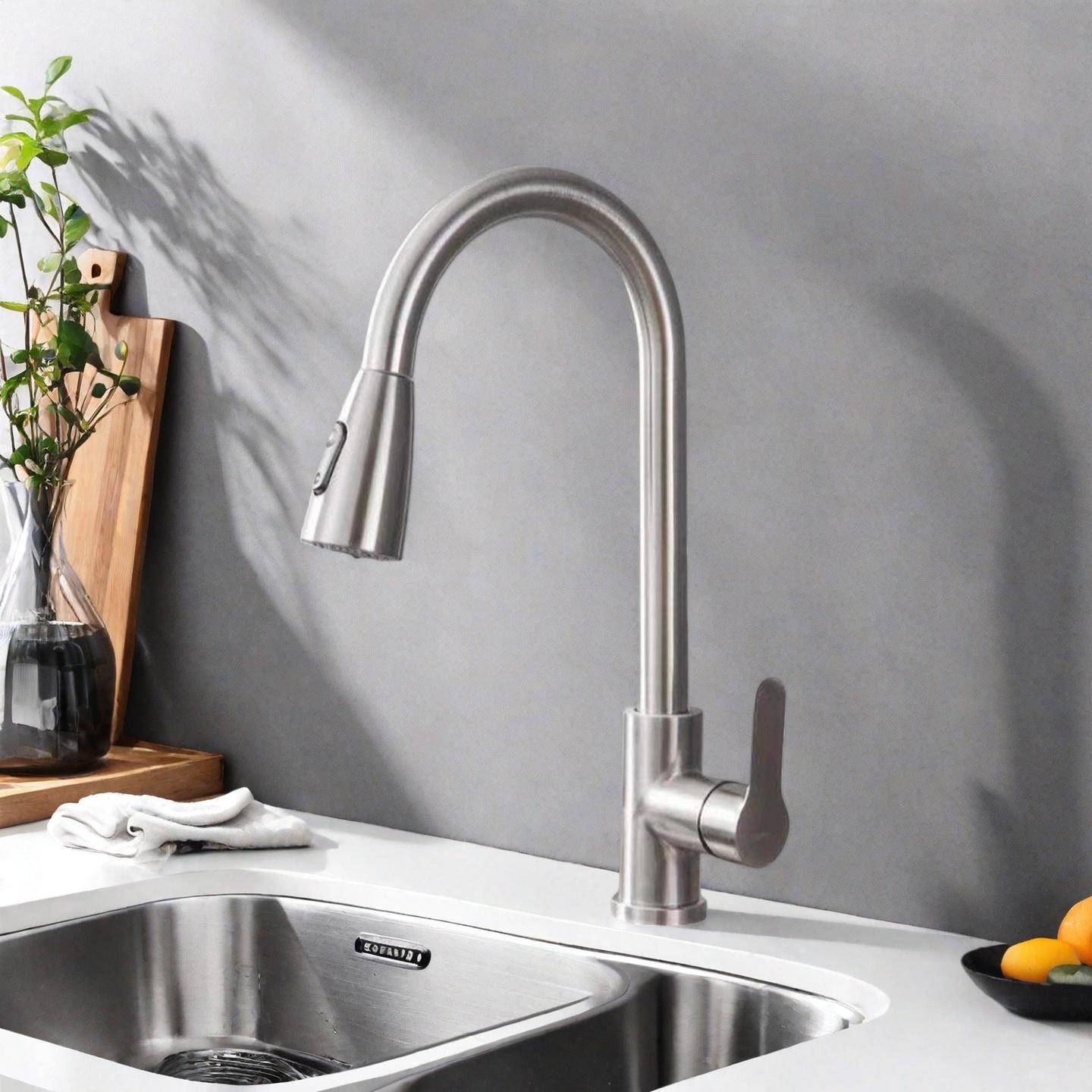 High Pressure Kitchen Faucet, Two Modes, 360 Degree Rotating Design, Extensible Shower Function, Durable Structure for Daily Use