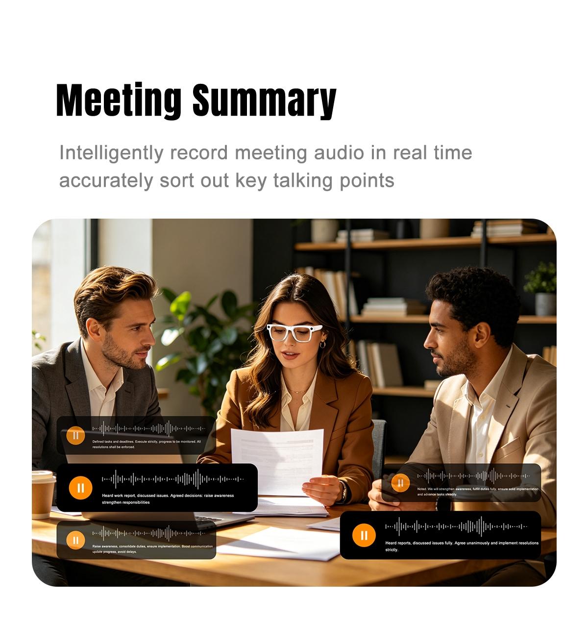 Women's AI Glasses, Wearable Tech Glasses, 8MP Camera, Hands-free Video Recording, 4GB Memory Build-in(No TF Card Need), 290Mah Battery, AI Multi Languages Translation, Wireless Translation Glasses, Bluetooth Calling, HiFi Audio, Music Control