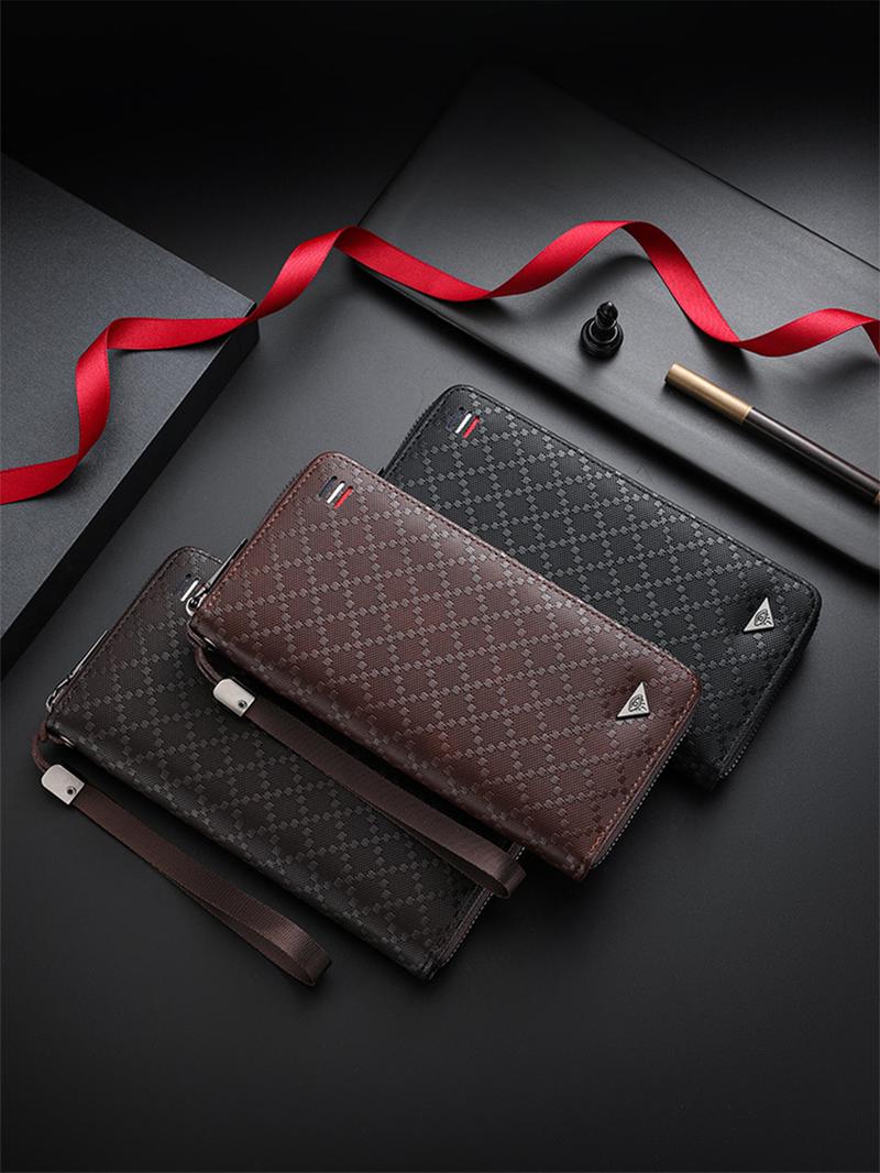 Men's Long Zipper Wallet with Business Card Holder, Perfect for Valentine's Day, Spring Summer Holidays, Travel, Christmas, Graduation Gifts, Durable Fashion Wallet