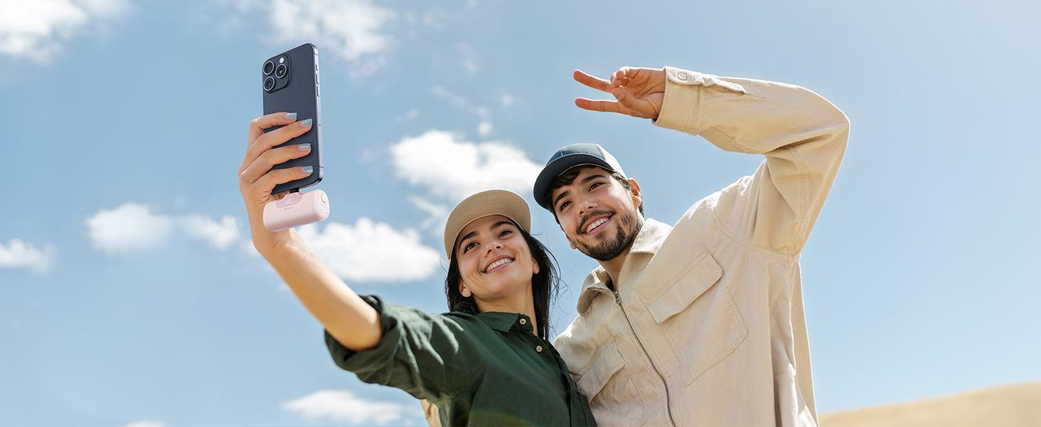 iWALK 5500mAh Portable Charger 22.5W USB-C Fast Charging Power Bank for iPhone 17 Pro Max iPad Samsung S24/S23 Pink Chargeable Cable Magnetic Plug Digital Display Connector Socket Smartphone