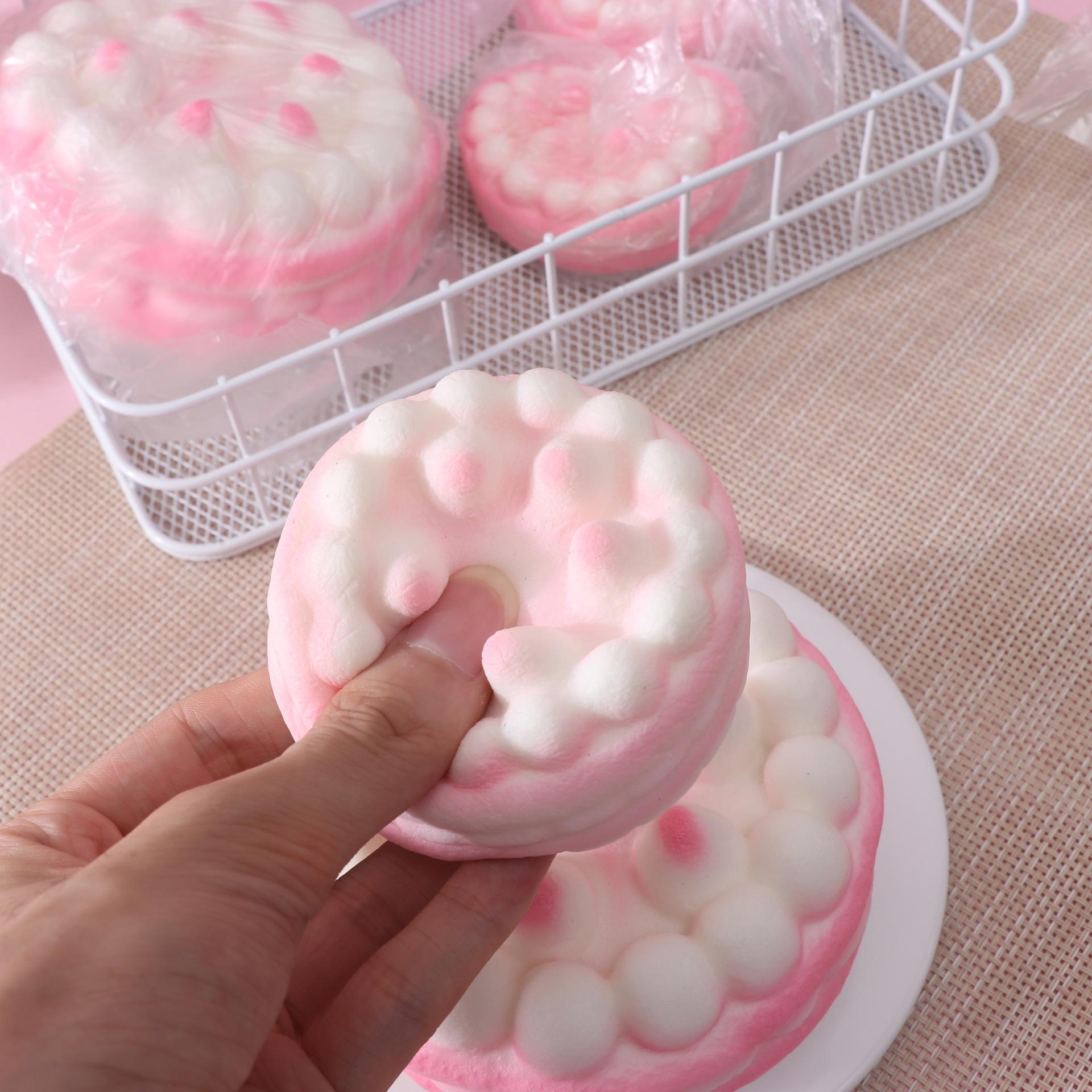 1/2 Counts Stress Relief Toy Raspberry Tower Cake Scented Slow Rebound, Party Gift Decoration, Realistic Fake Cake Stress Ball Squishies