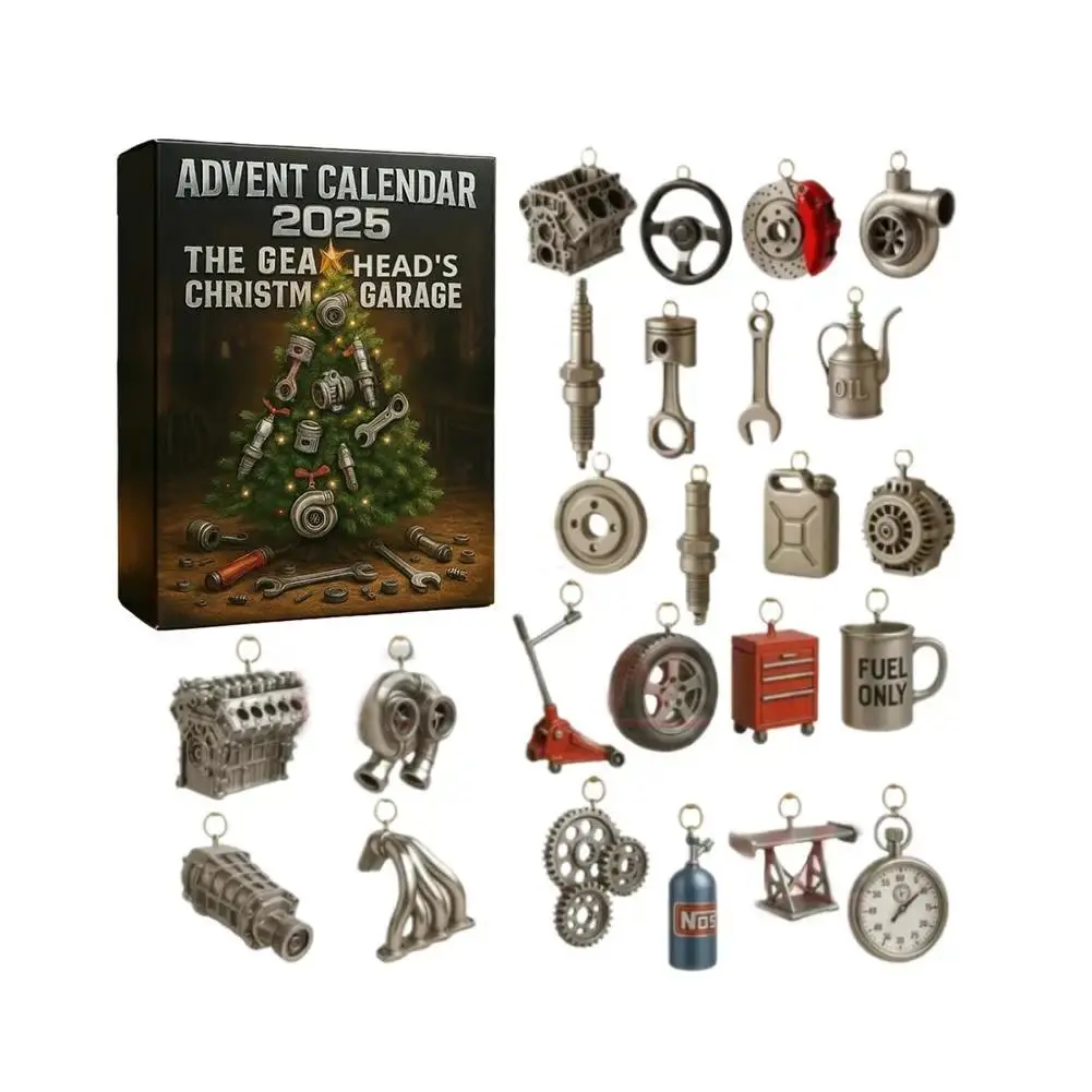 2026 Christmas Advent Calendar 24 Days Mini Auto Parts Tools Countdown Calendar For Car Lovers Mechanics Workshop Men Gifts