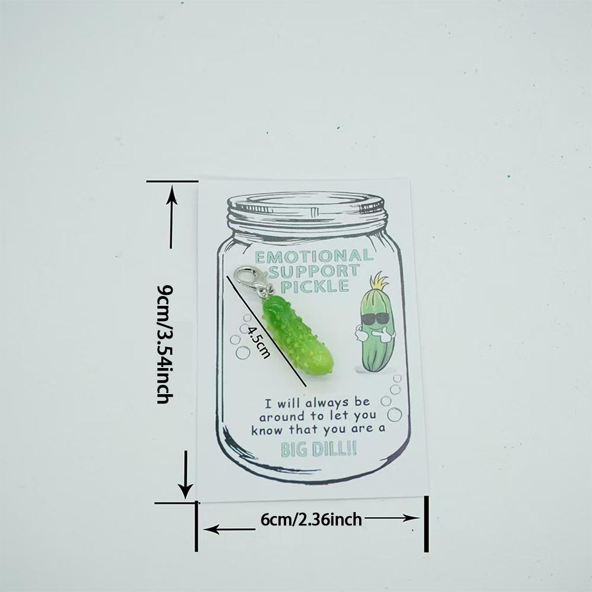 Mini Emotional Pickle Resin Keychain, Novelty Cucumber Pocket Card, DIY Hug Greeting Card, Stress Relief Cards, Creative Vegetable Gift