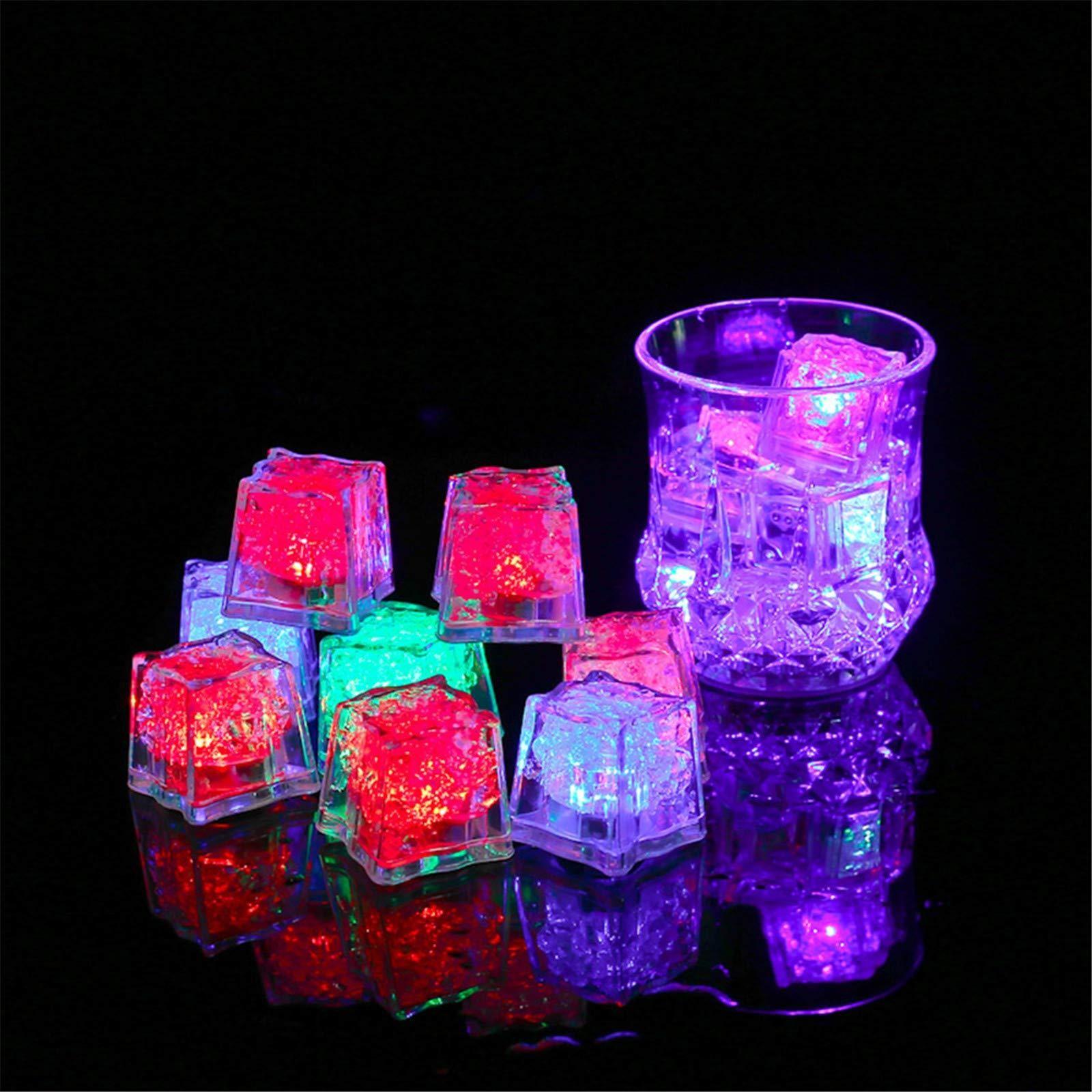 6pcs Color LED Flashing Ice Cubes, Fake Ice Cubes, Waterproof Reusable, Water Activated, Party Drinks, Wedding Bars, DIY Toy, Summer Toys, Water Toys
