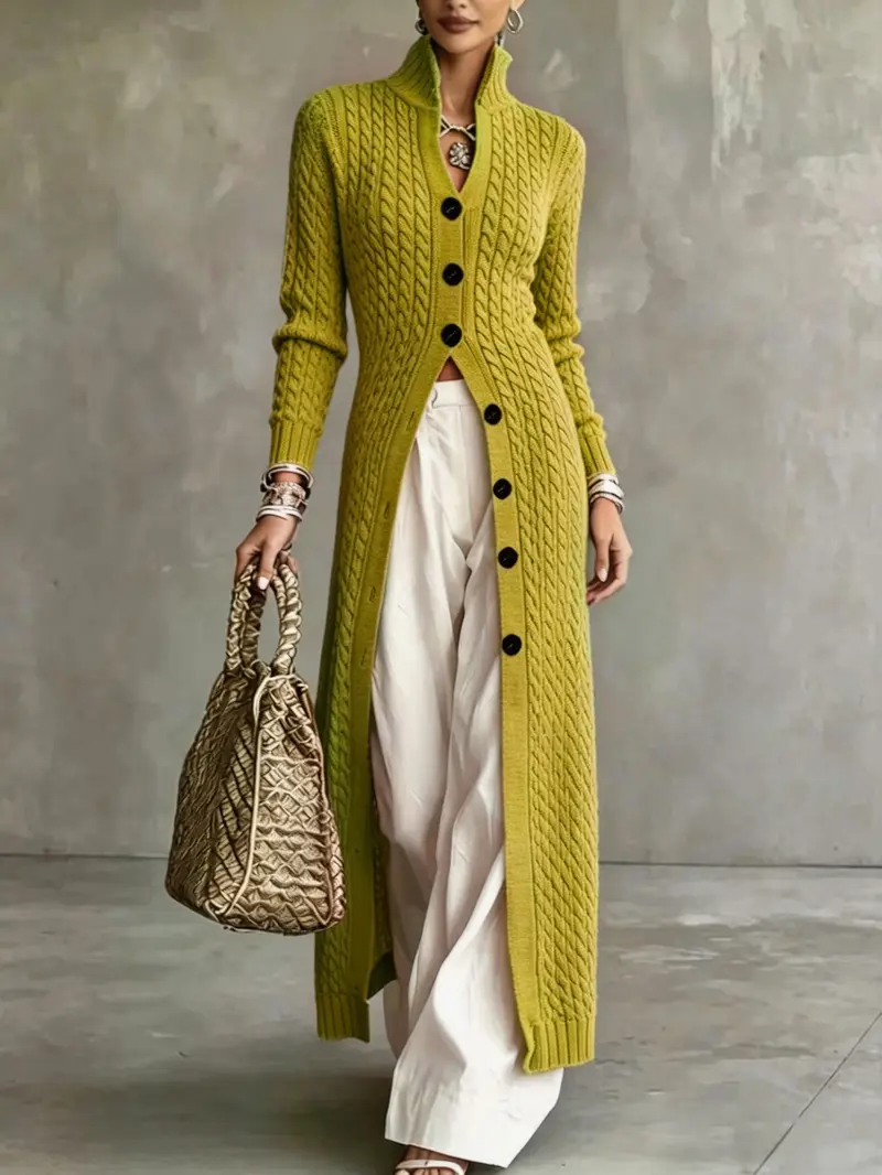 Women's Cable Knit Cardigan Back View