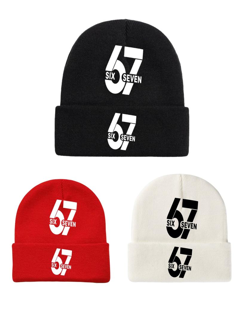 67 Cute Printed Knitted Hat Fleece Hat Warm Hat Beanie Fitted, suitable for children and teenagers. Features cool patterns. Six or seven interesting designs. Suitable for both men and women as Christmas and vacation gifts. Winter and autumn warm hat.