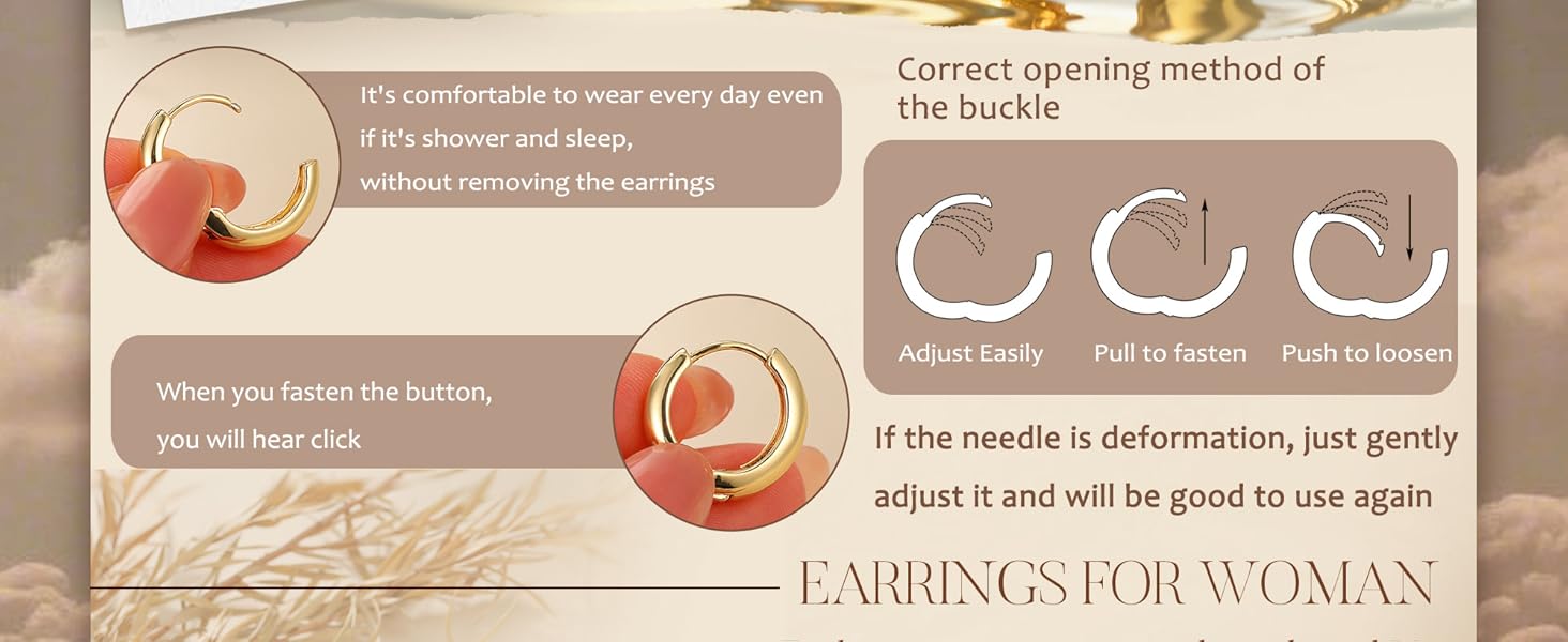 3 Pairs Small 14K Gold Plated Hoop Earrings for Women Trendy Hypoallergenic Silver Earring Stacks Huggie Hoops Earring Sets for Multiple Piercing Chunky Double Hoop Jewelry Lightweight