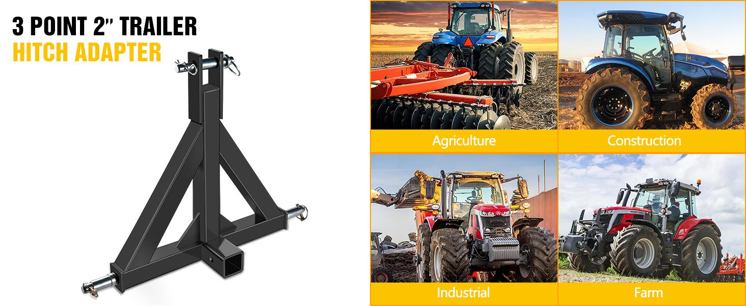 Nilight 3 Point 2" Trailer Hitch Receiver Category 1 Heavy Duty Tractor Drawbar Quick Hitch Adapter Compatible with Kubota,Bx,John Deere, Nortrac, Kioti,Yanmar,Ca Sturdy Truck Vehicle dealsforyoudays
