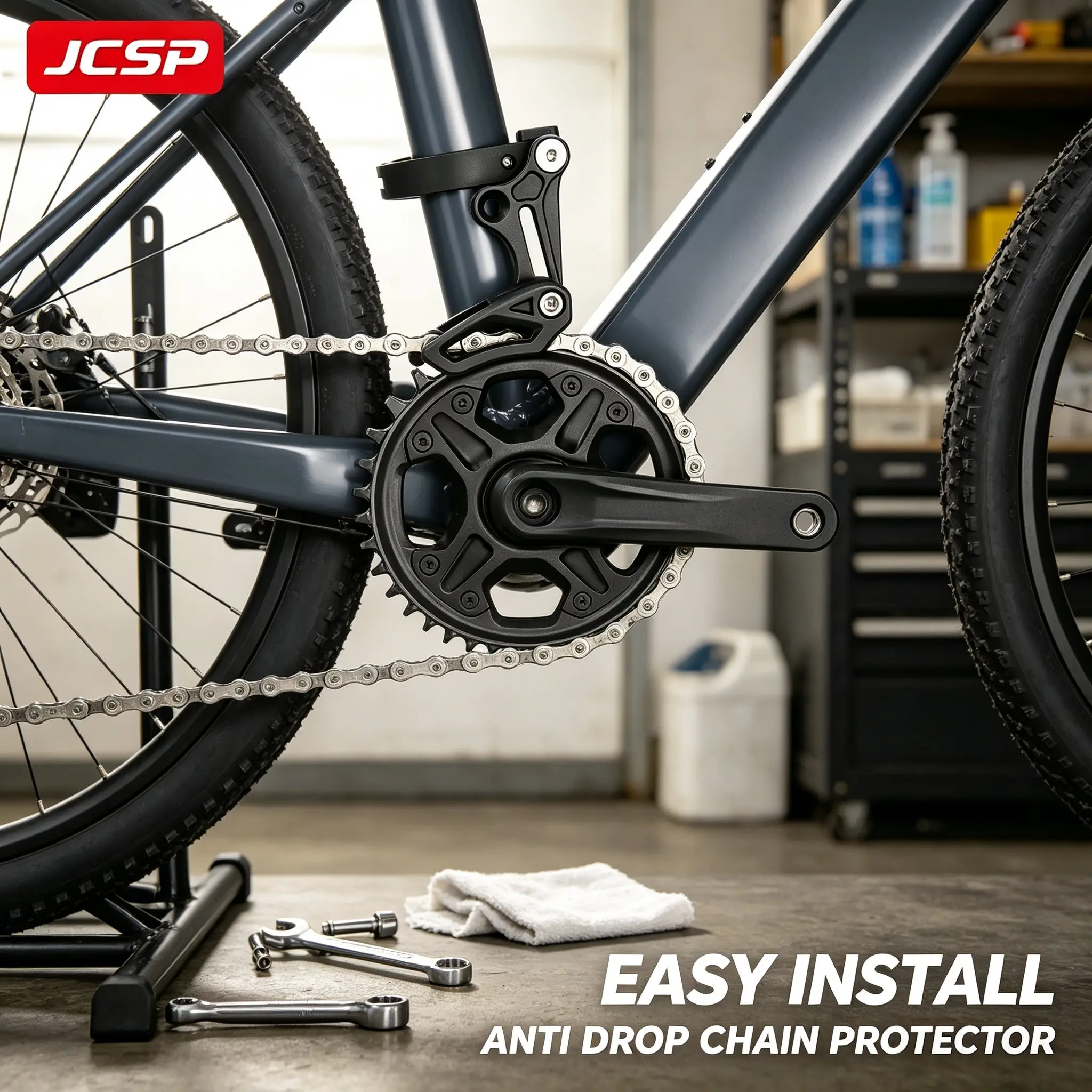 Chain Guard Protector, High-Strength Practical Design, Reliable Limit Stopper, Protects Chain and Crankset, Ideal for Amateur Mountain Bikers, MTB Parts