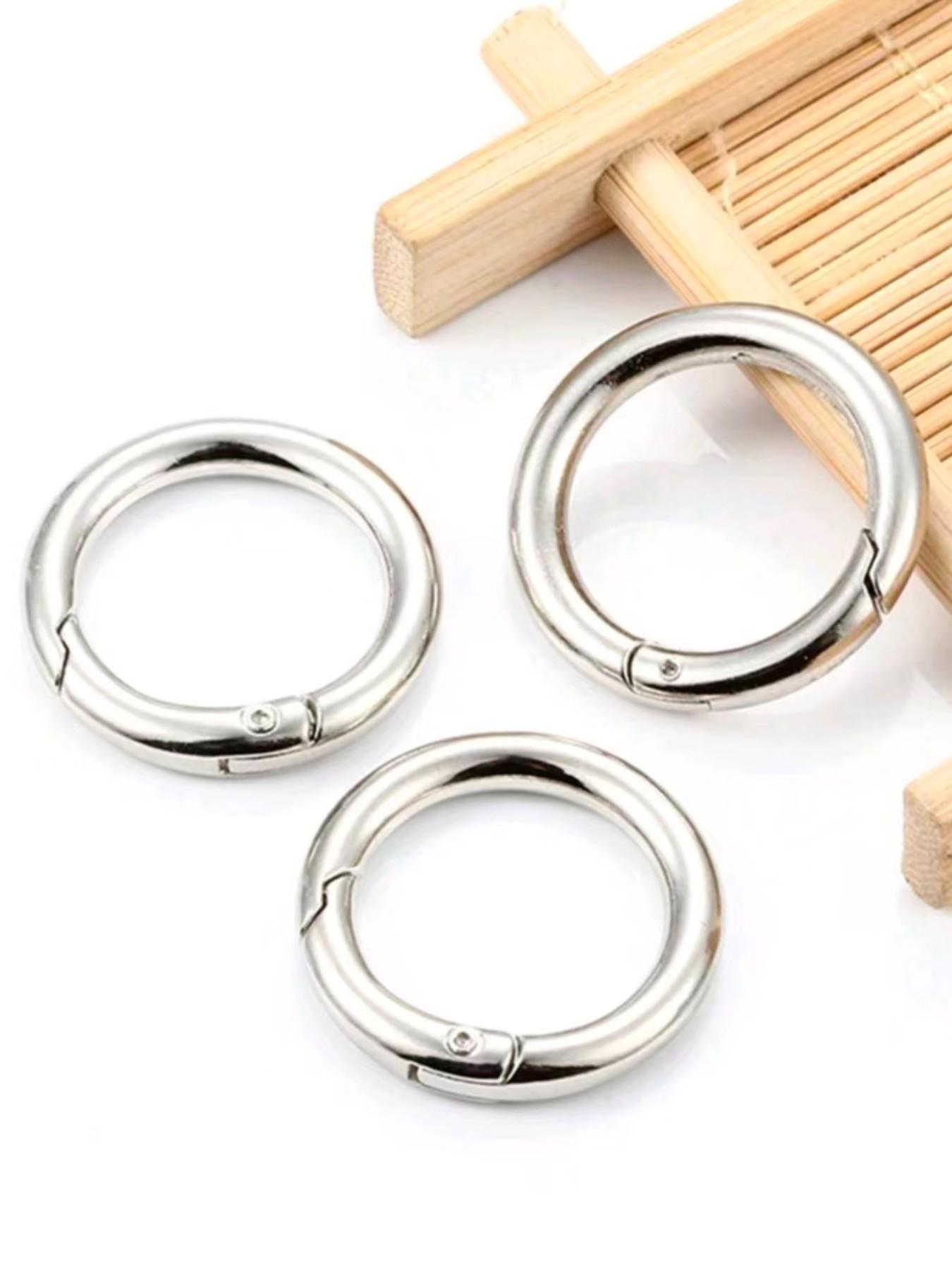 [10pcs Metal O-ring Buckle] 10pcs/lot Metal O-ring, spring buckle, can be opened, round safety buckle, keychain, bag clip hook, dog chain buckle, DIY connector, DIY Wallet Making