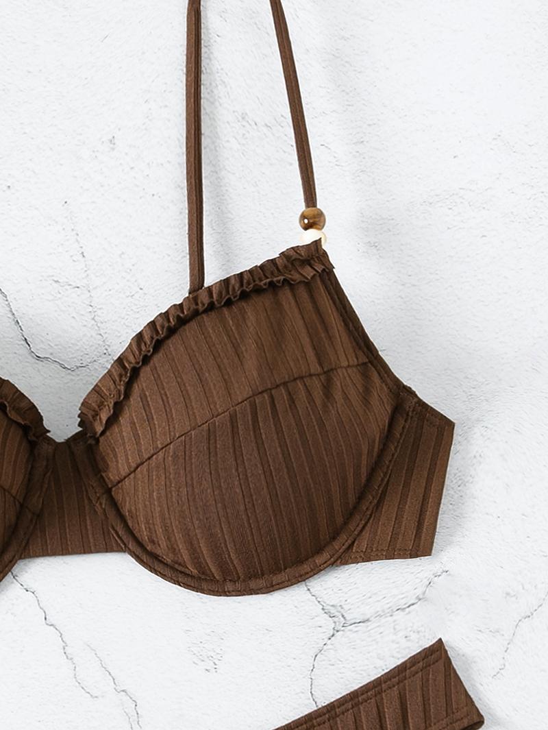 Women Summer Beach Casual Holiday Sexy Special Material Underwire Fashionable 2 Pieces Bikini Set Swimsuit Style Bikini